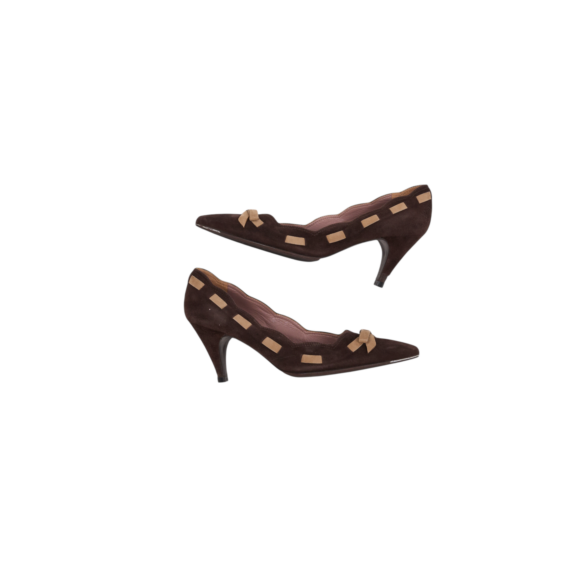 miu miu 2000s brown bow heels