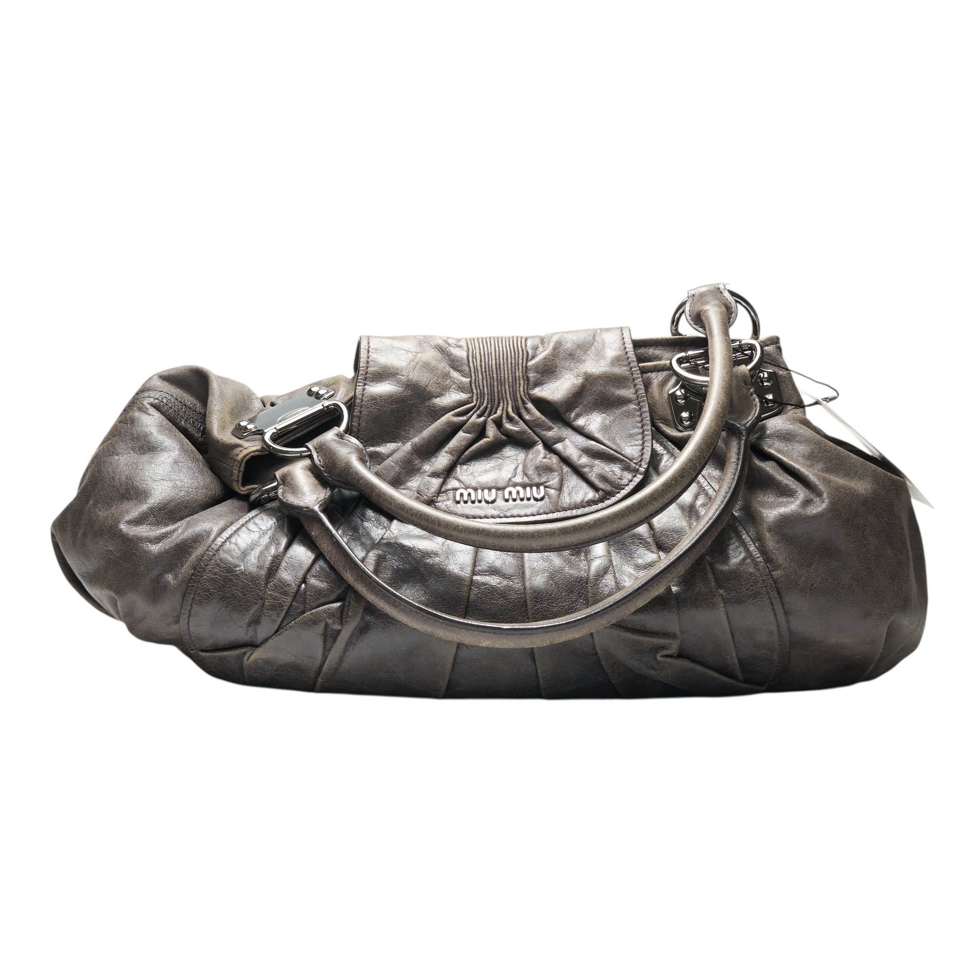 miu miu 2000s gray shoulder bag