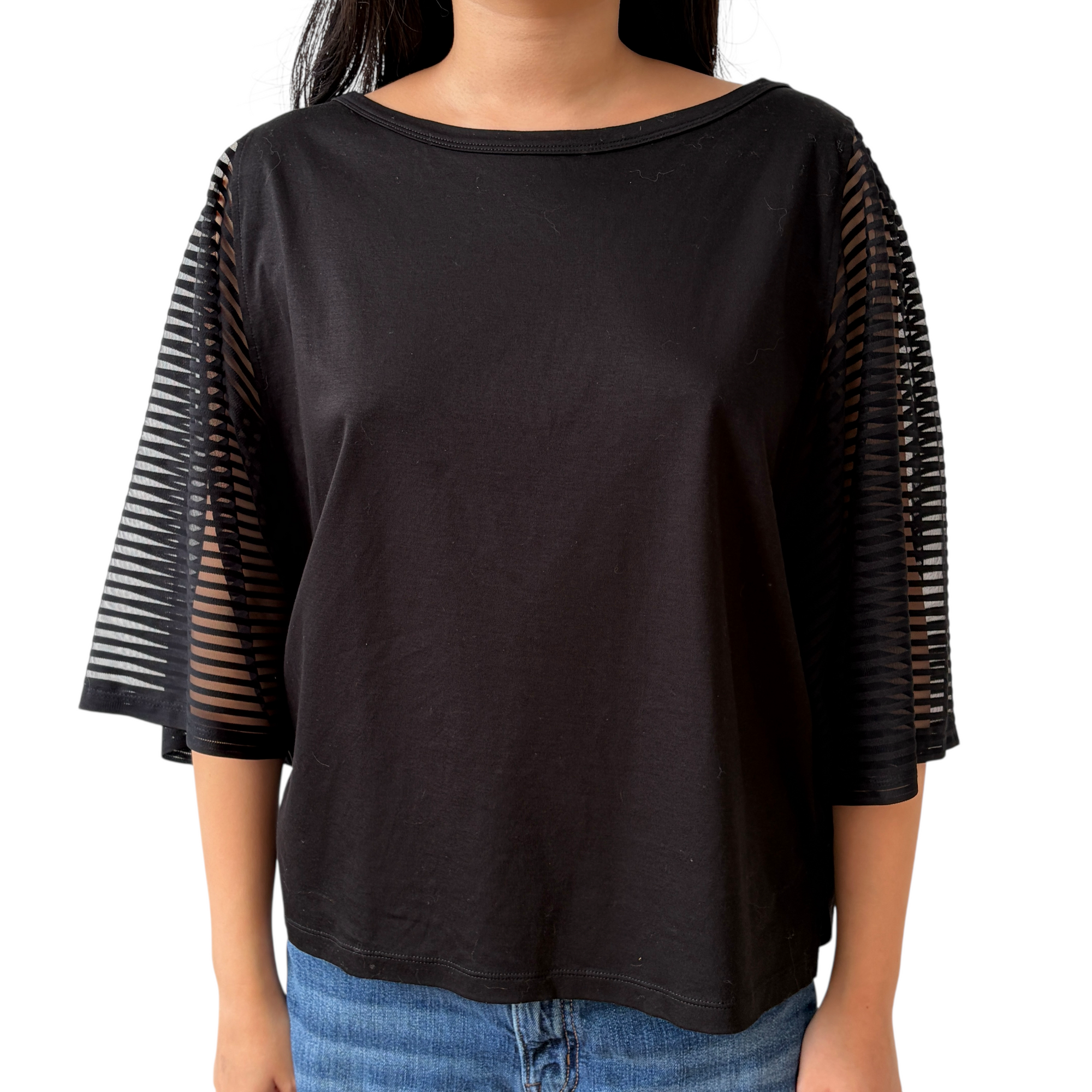 issey miyake black mesh top