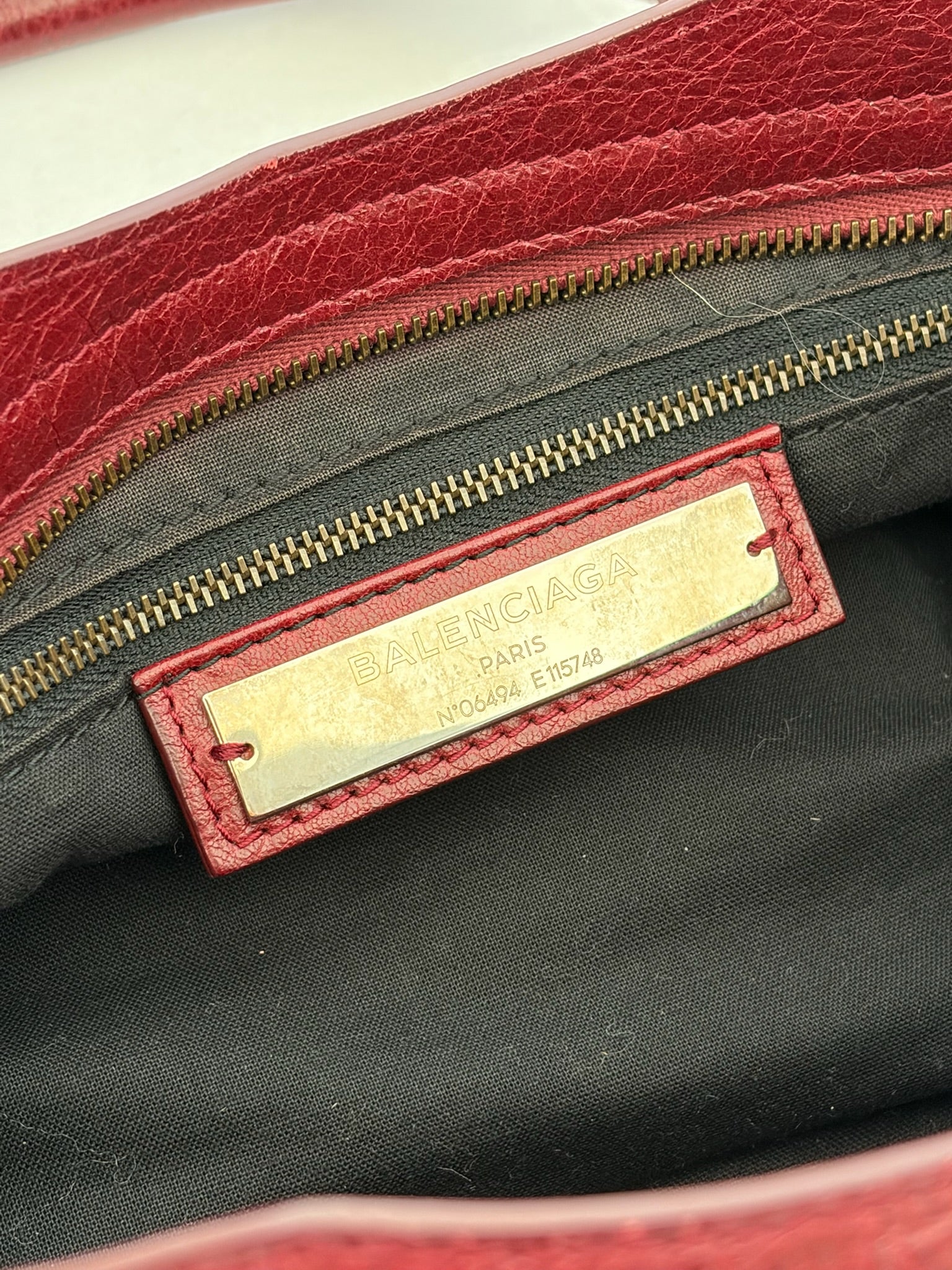 balenciaga 2000s burgundy red city bag