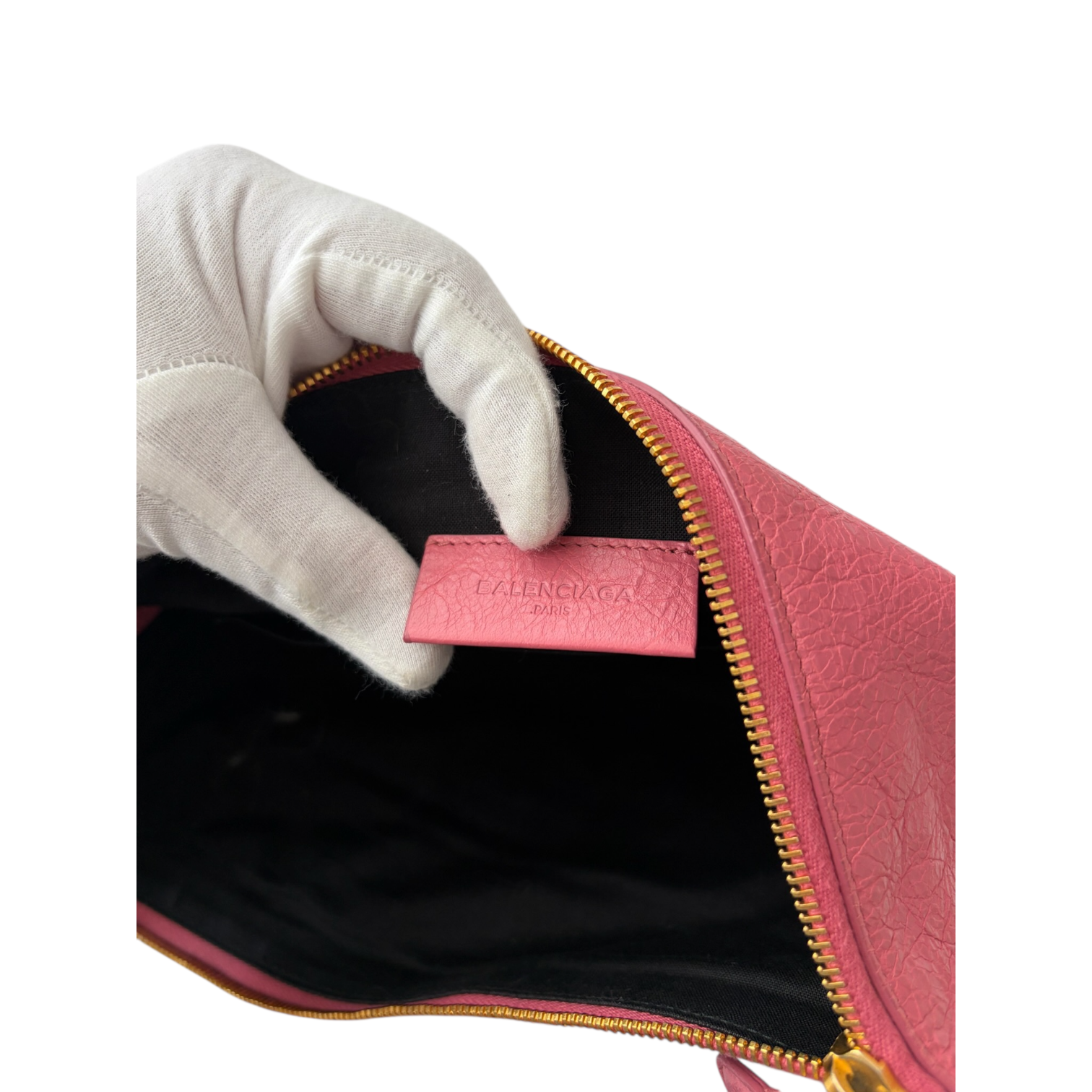 balenciaga 2000s pink city clutch bag
