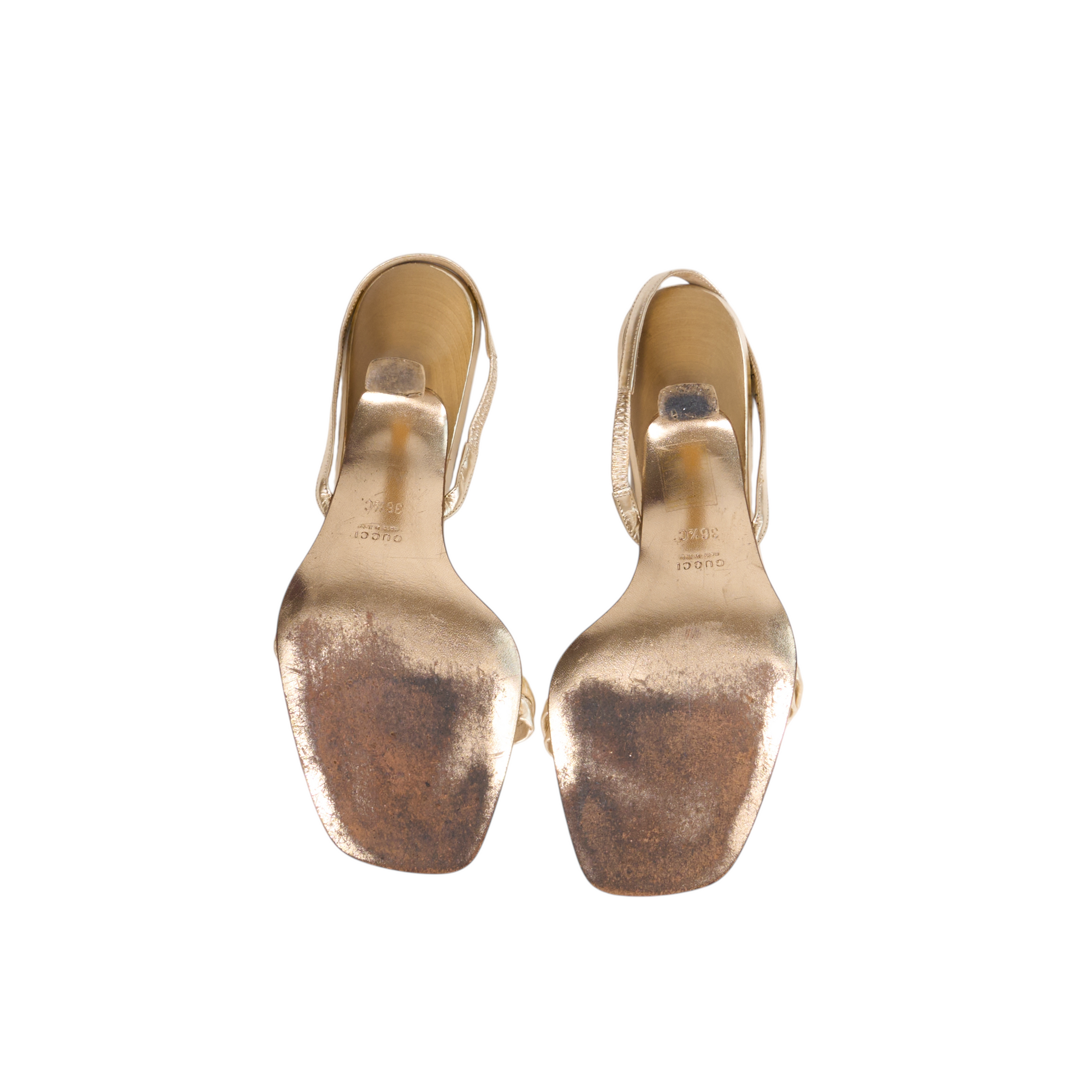 gucci 2000s gold tiger heels