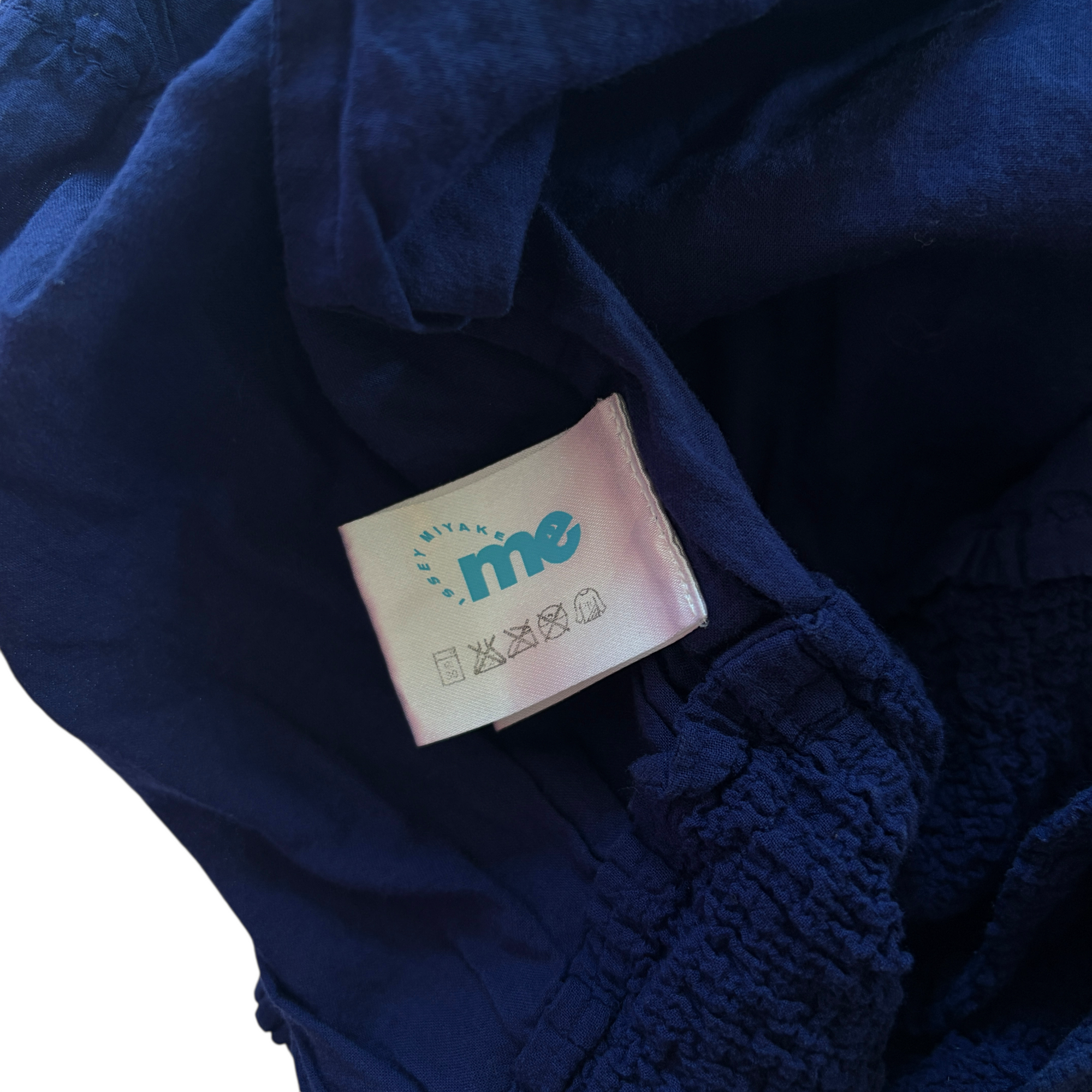 issey miyake vintage blue ruffle top