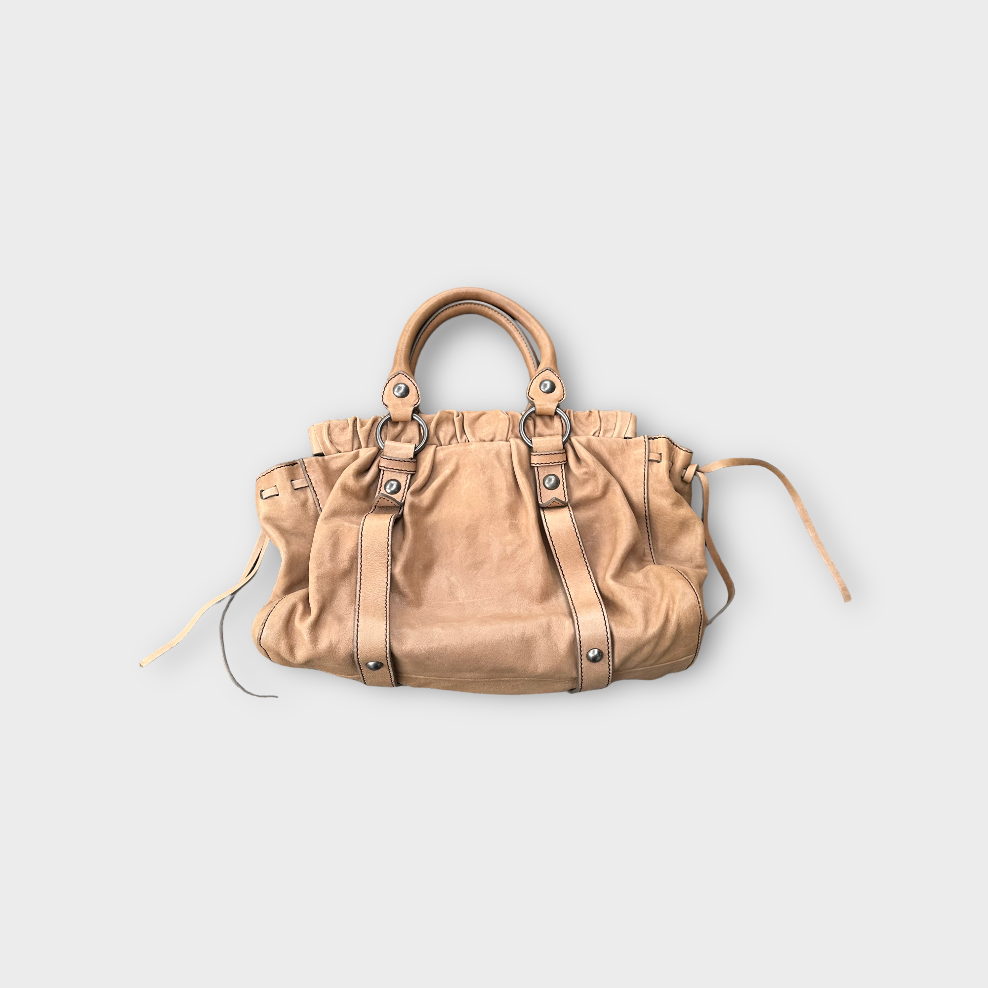 miu miu tan vitello bag