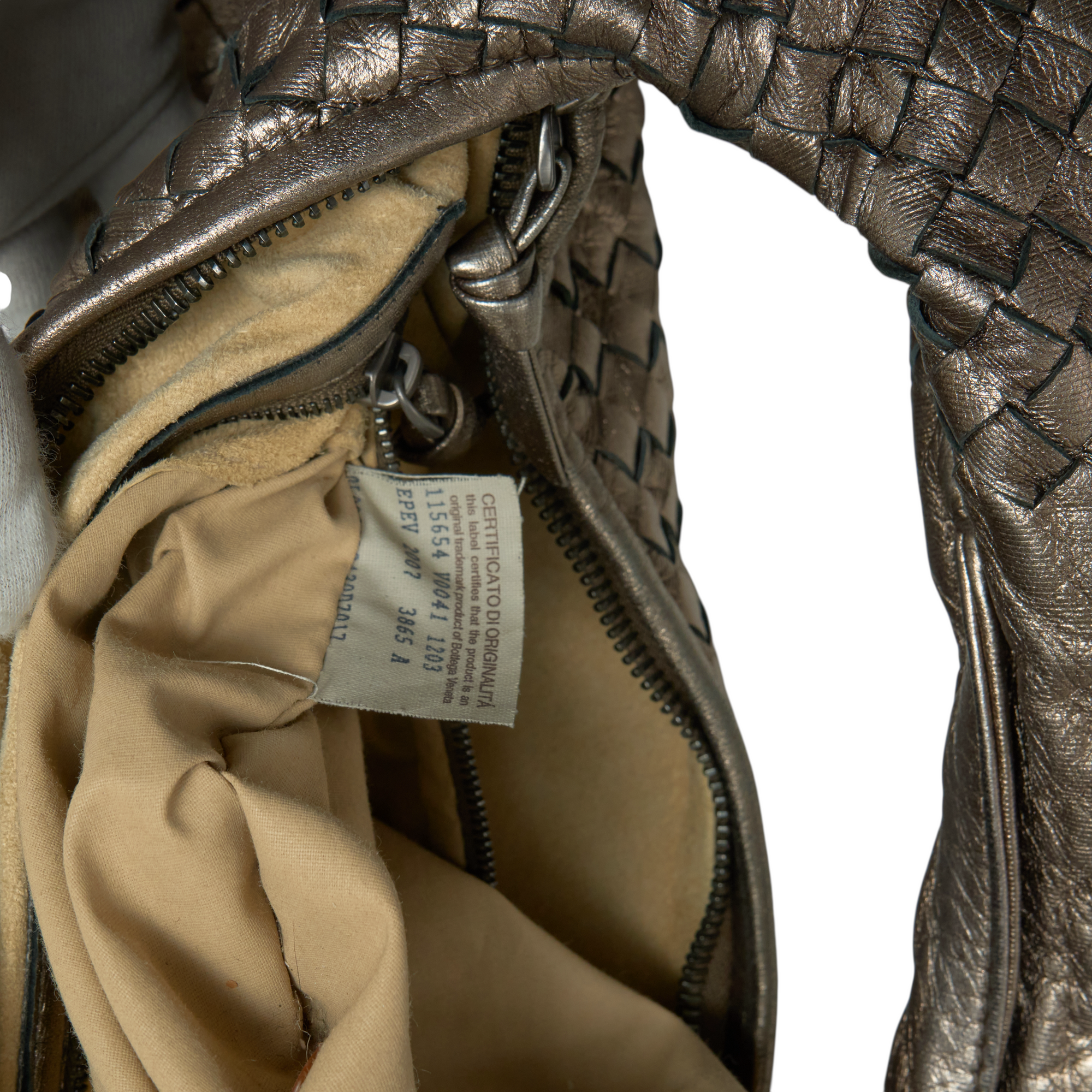 bottega veneta 2007 bronze metallic hobo bag