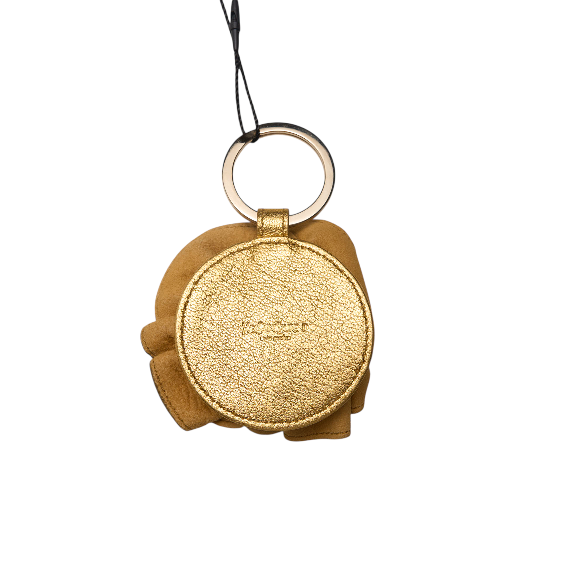 yves saint laurent gold rose keychain