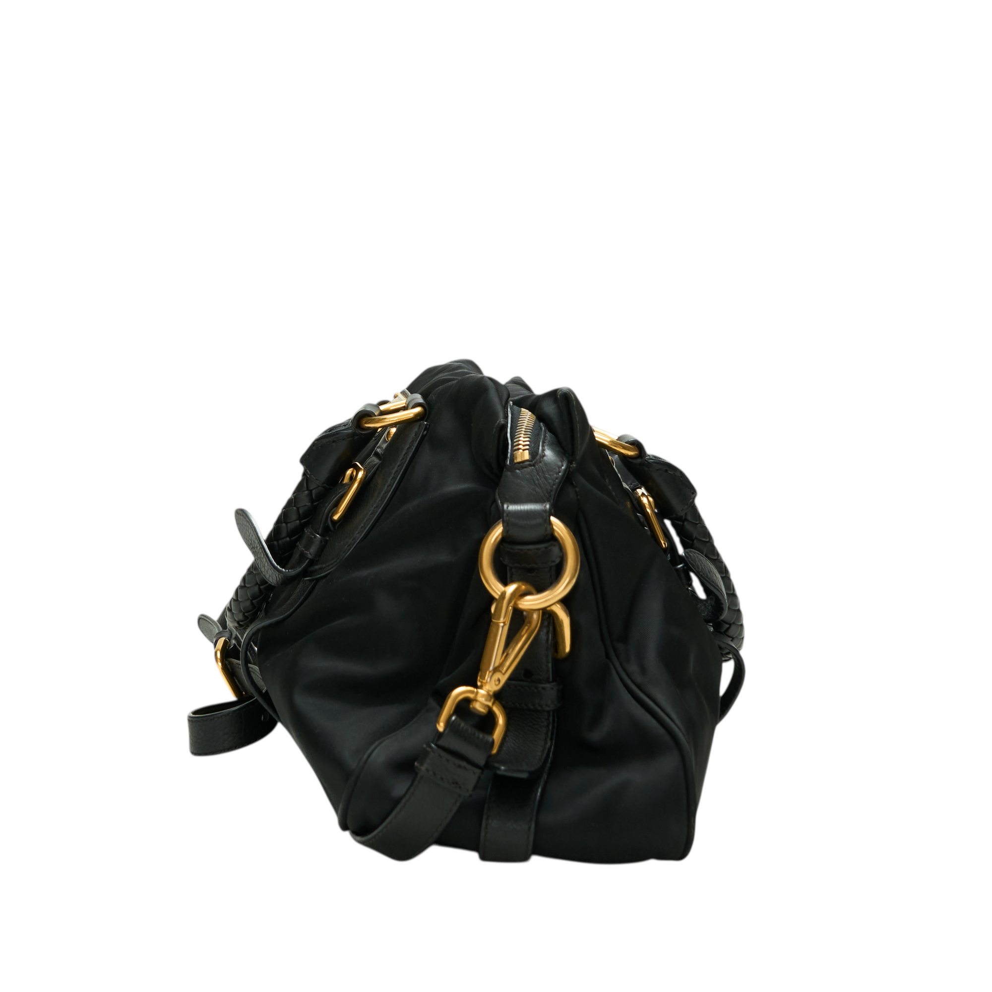 prada black nylon shoulder bag
