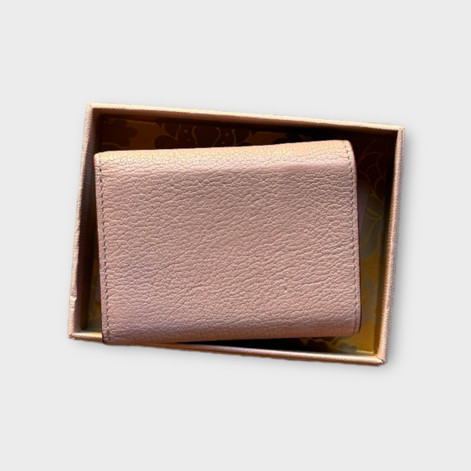 miu miu pink love letter trifold wallet