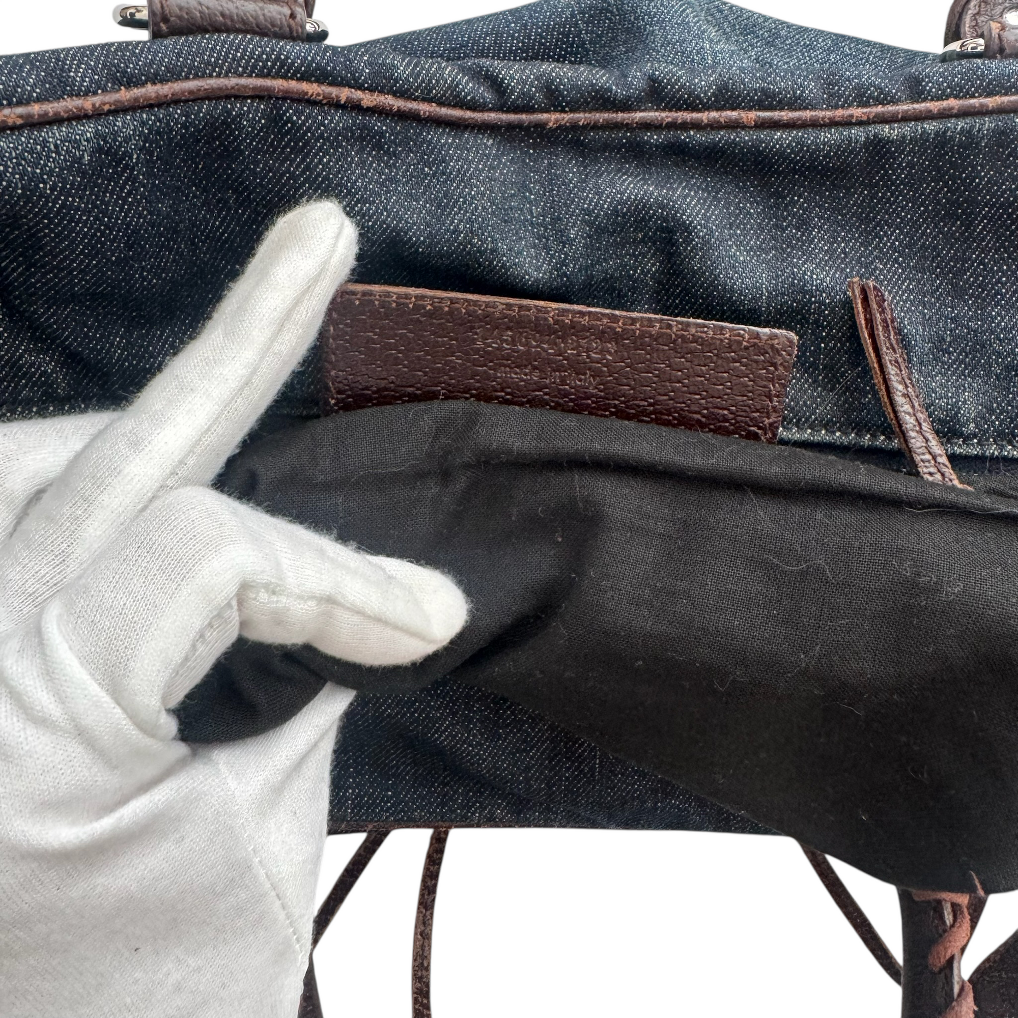 balenciaga 2000s denim city bag