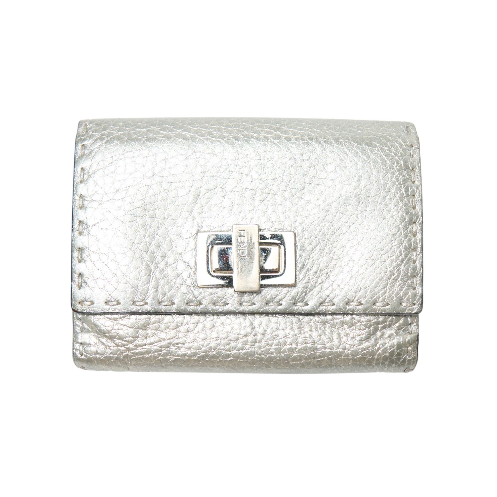 fendi 2000s silver wallet