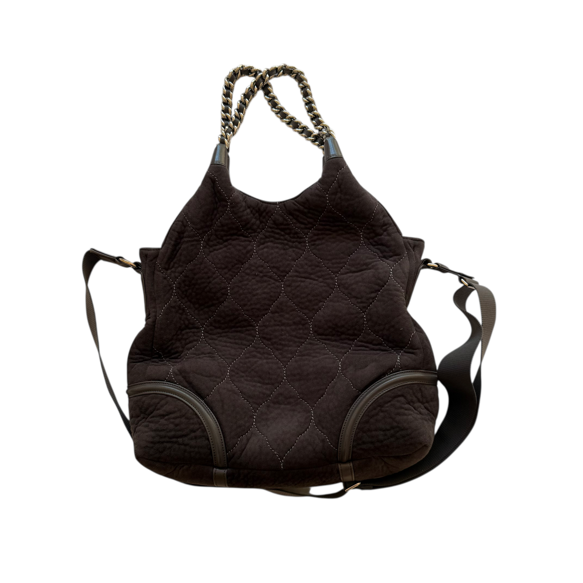 chanel gray 2000s shoulder bag