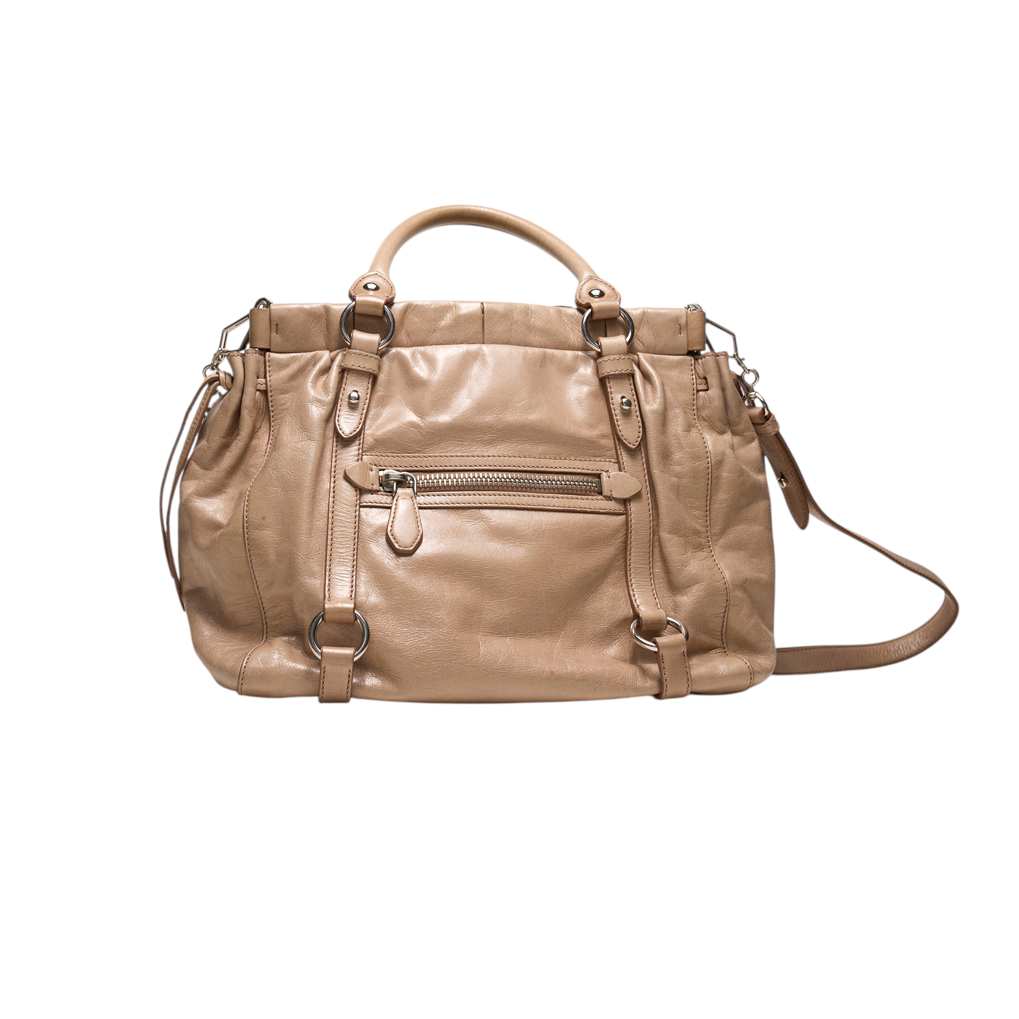 miu miu 2000s tan vitello bag