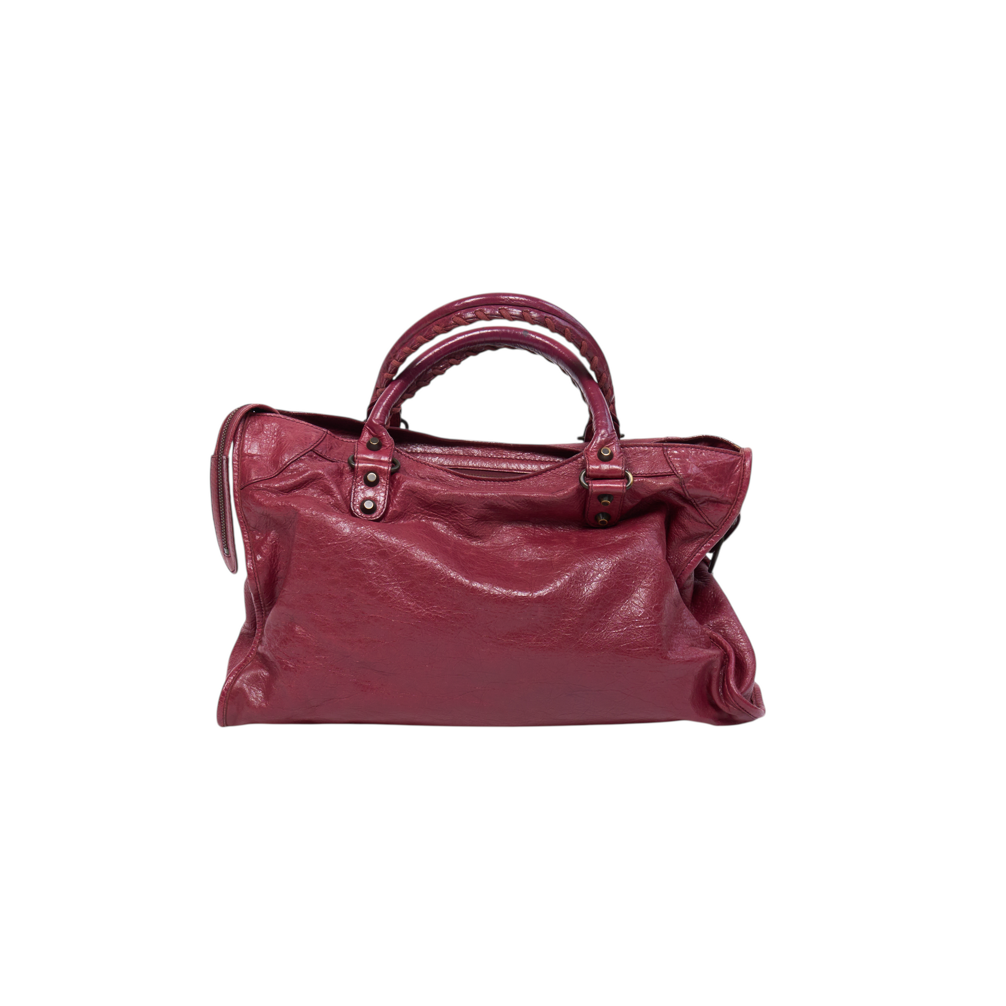 balenciaga 2000s burgundy red city bag