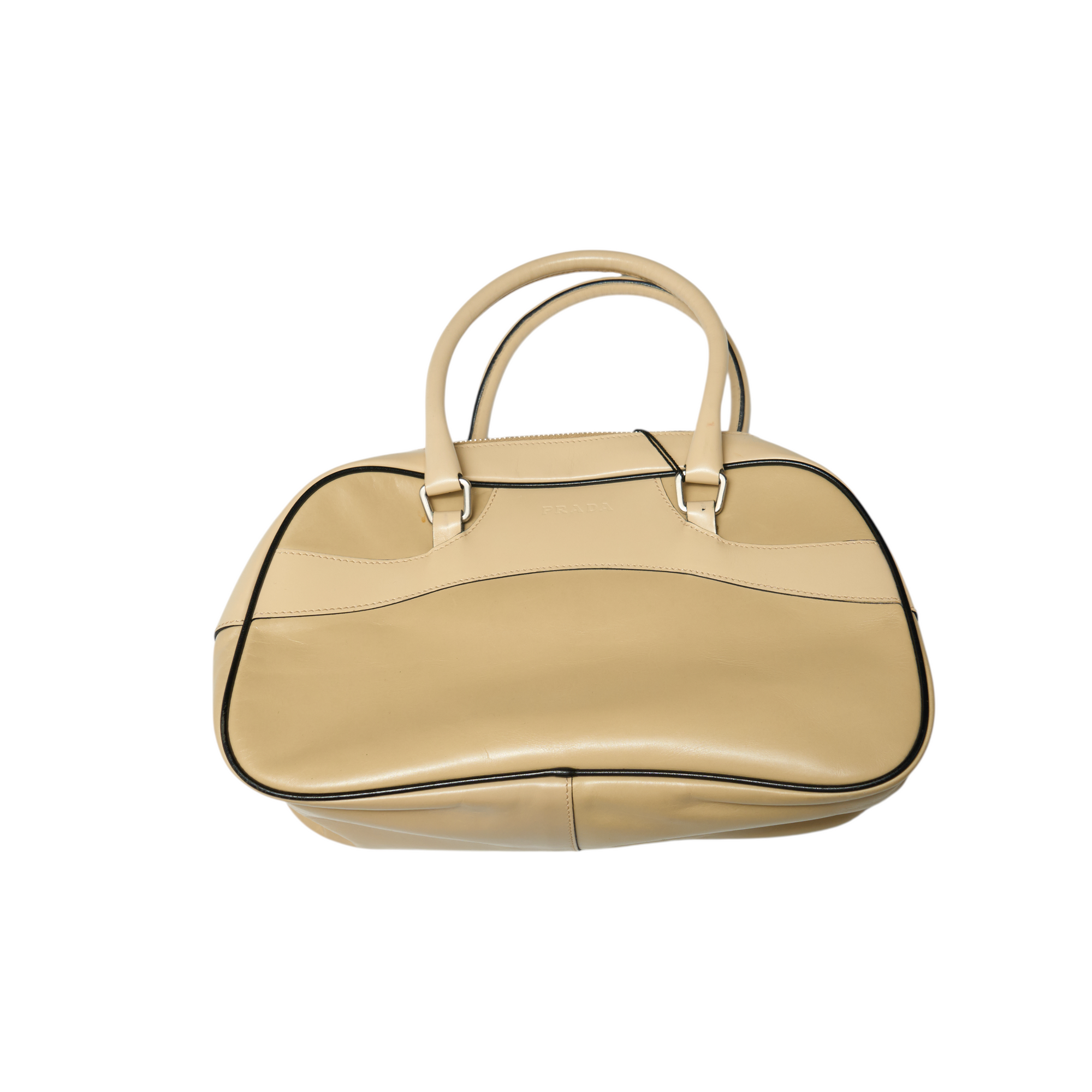 prada 2000s cream bowler bag