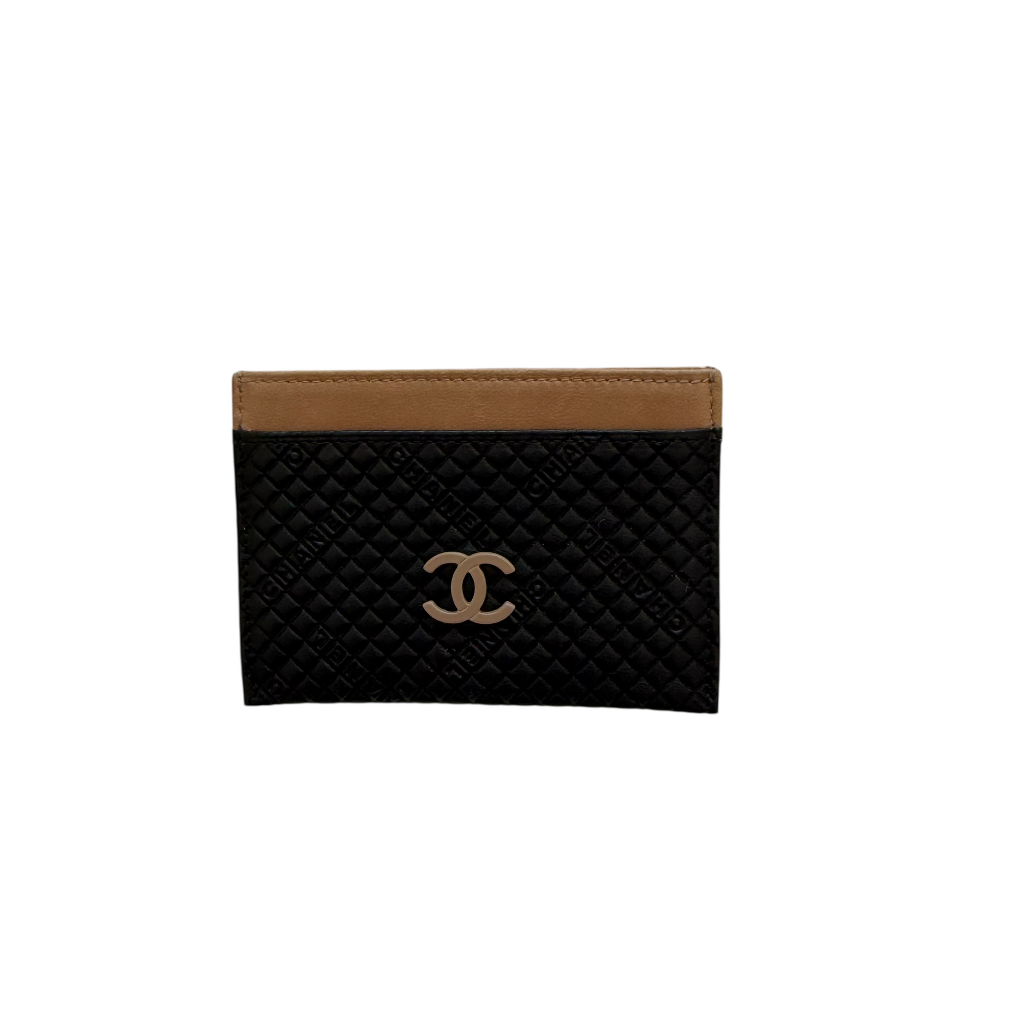 chanel 2000s black cardholder