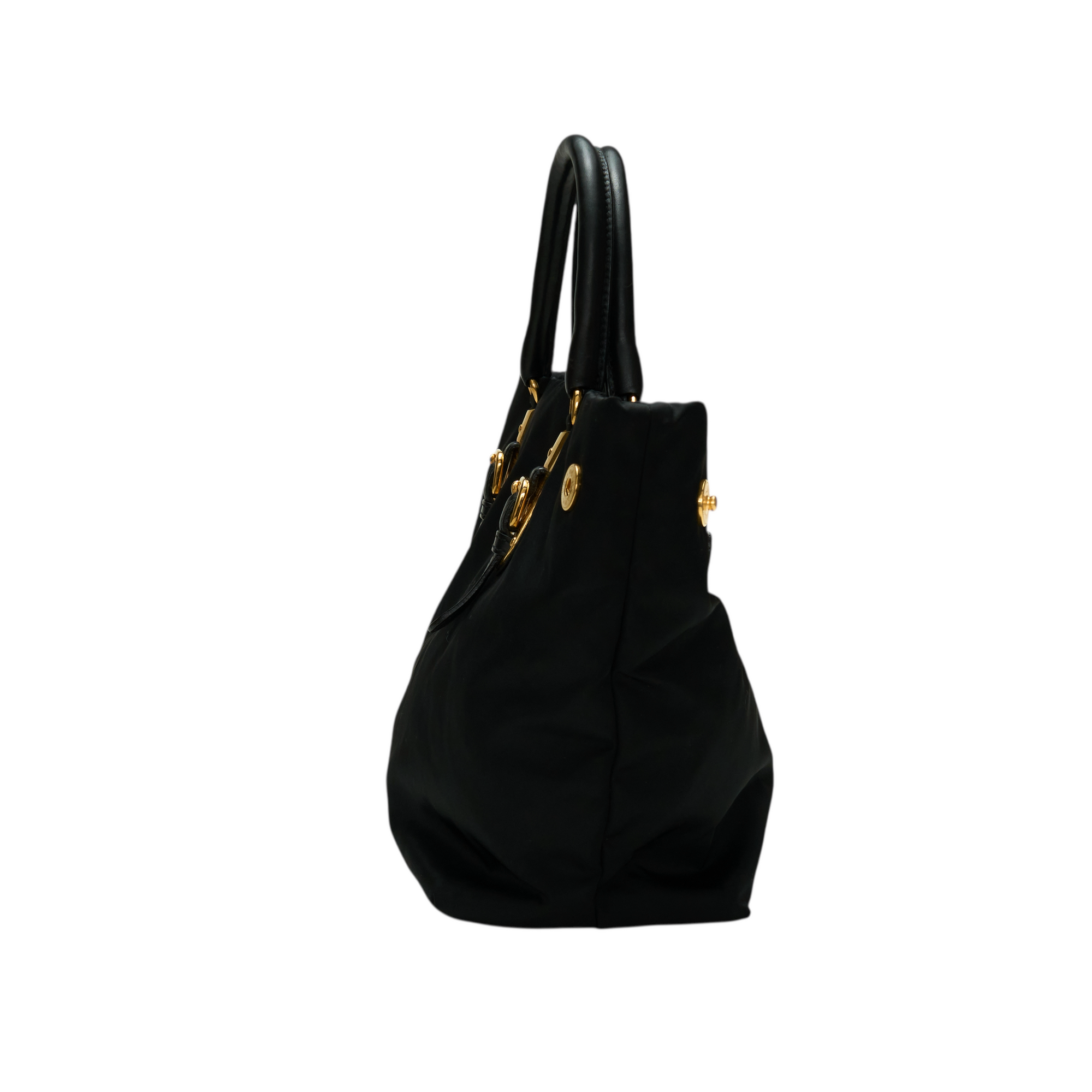 prada black nylon hand bag