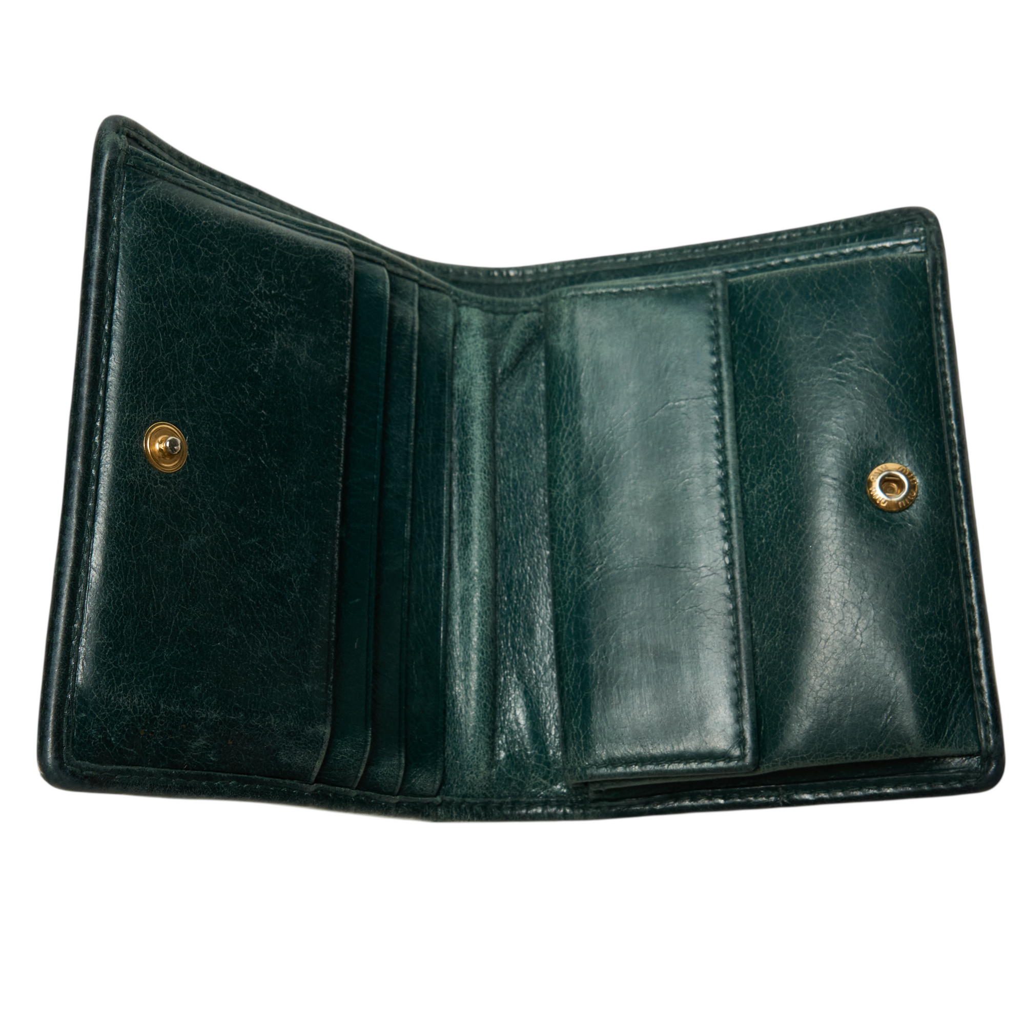 miu miu 2009 dark green wallet