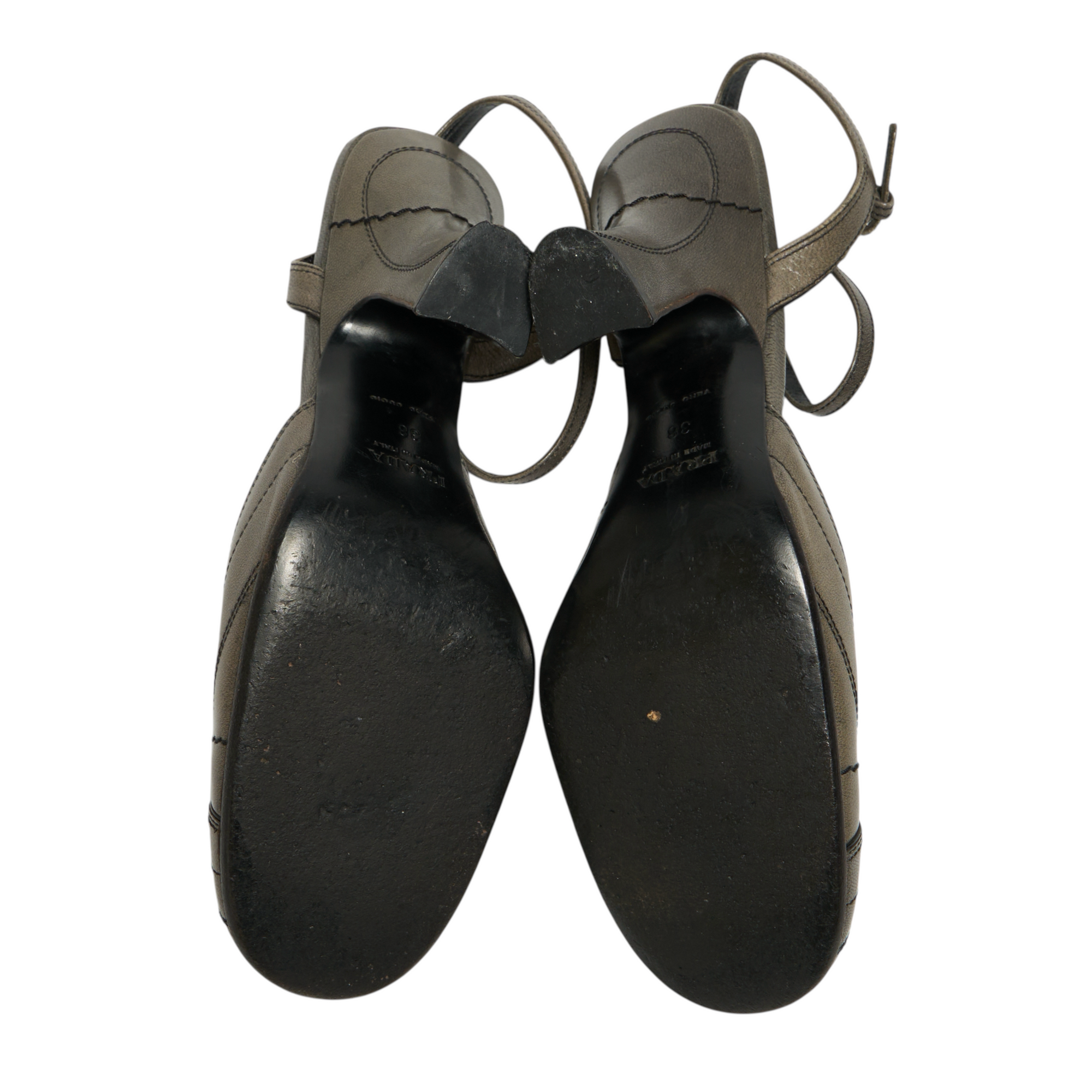 prada 2000s gray slingback heels