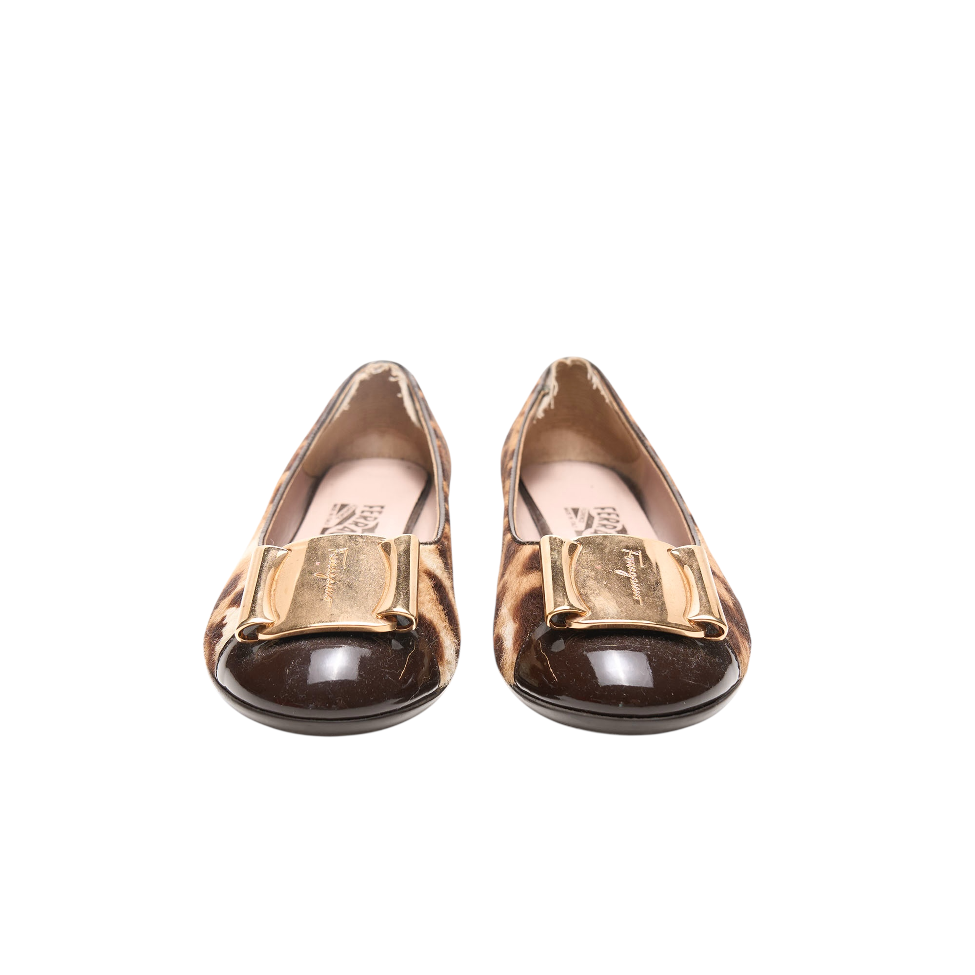 salvatore ferragamo 2000s leopard ballet flats