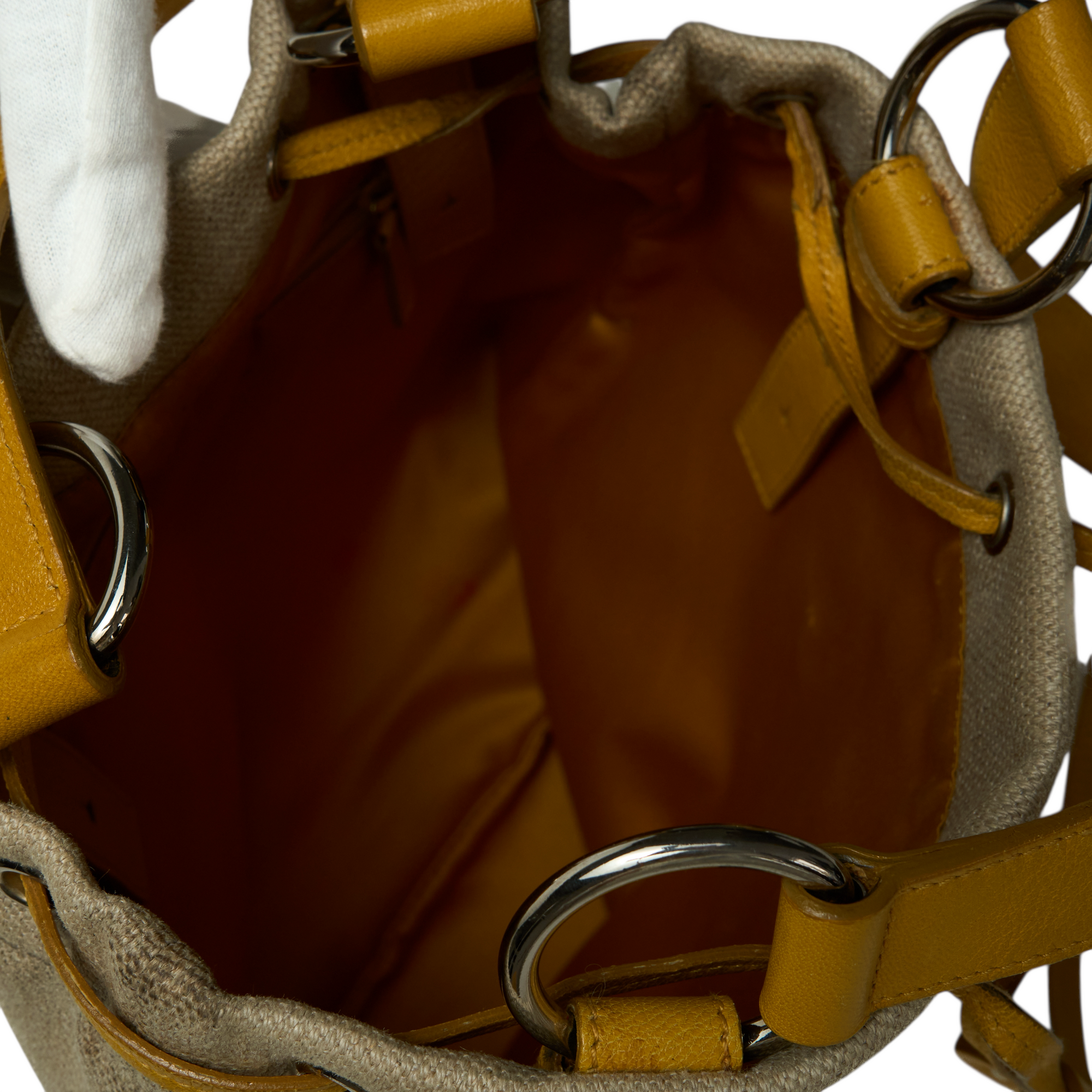 ysl 2000s yellow heart kahala tote bag