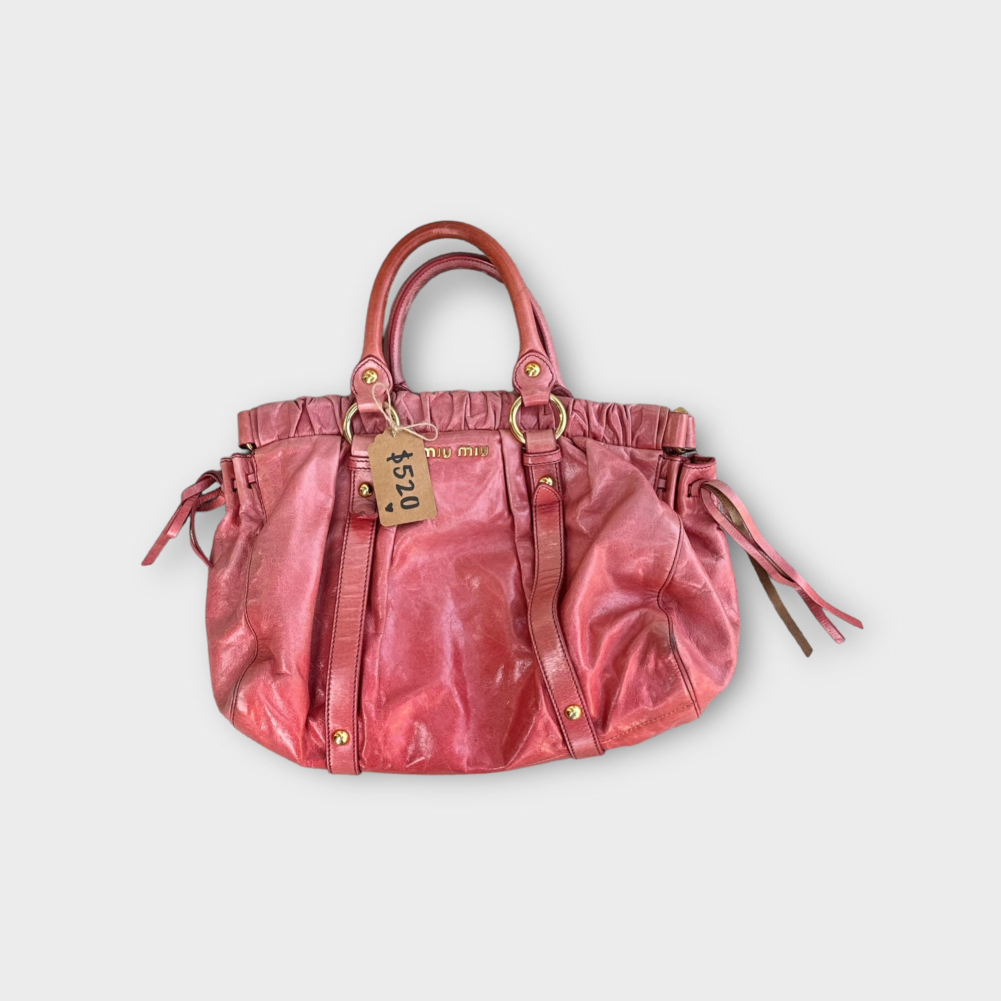 miu miu pink vitello shoulder bag