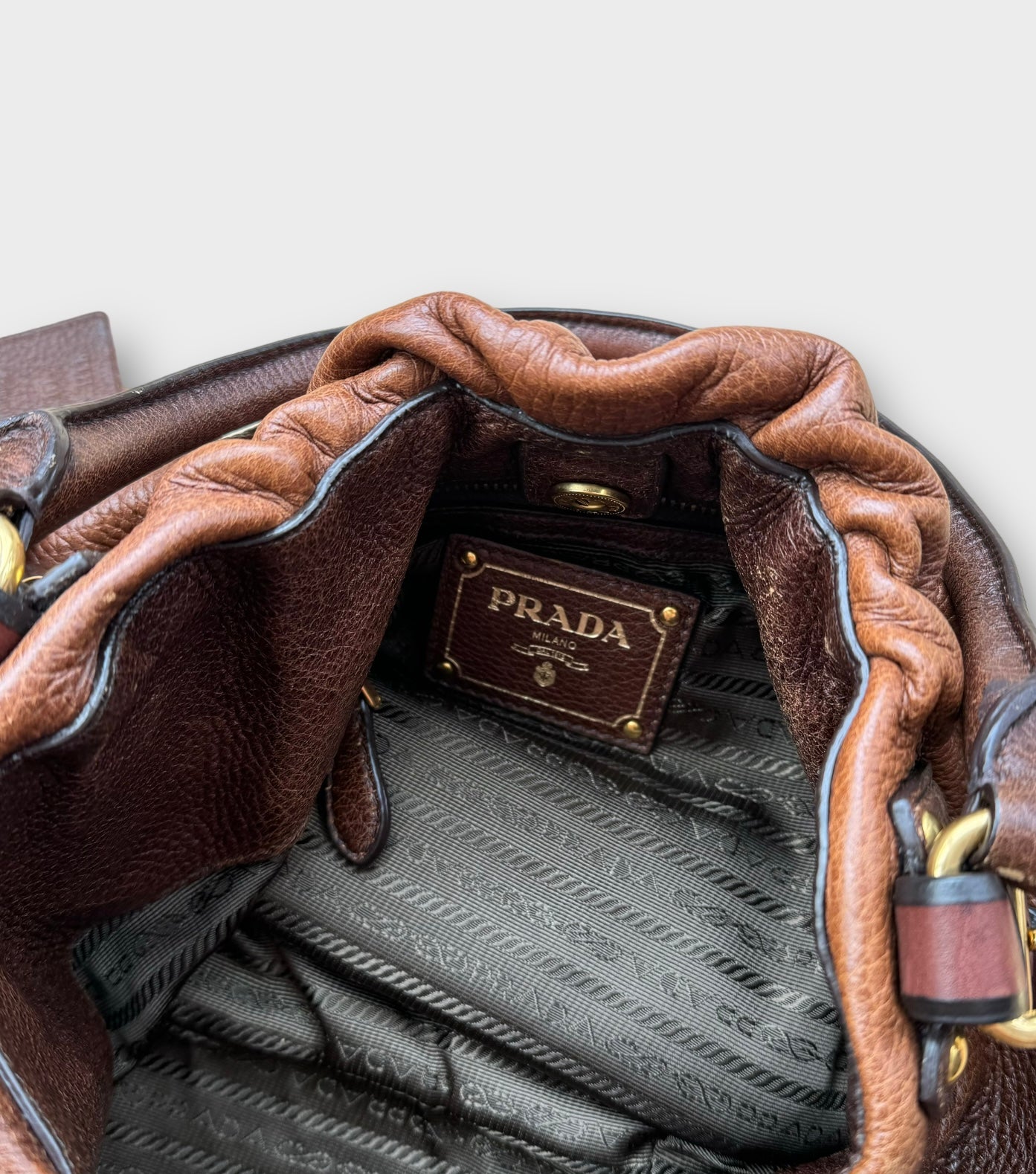 prada 2000s brown shoulder bag