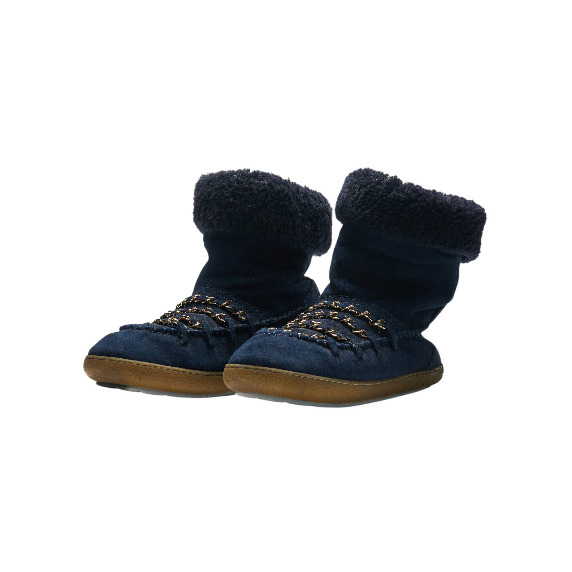chanel 2000s navy blue boots