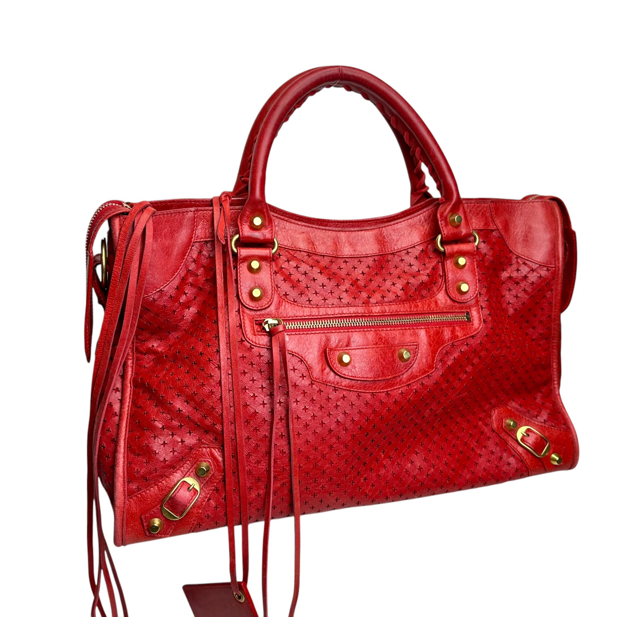 balenciaga red city bag