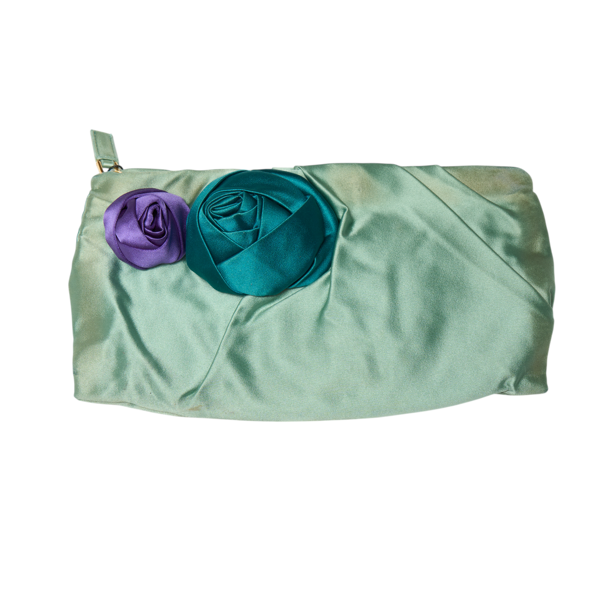 prada 2000s green clutch bag