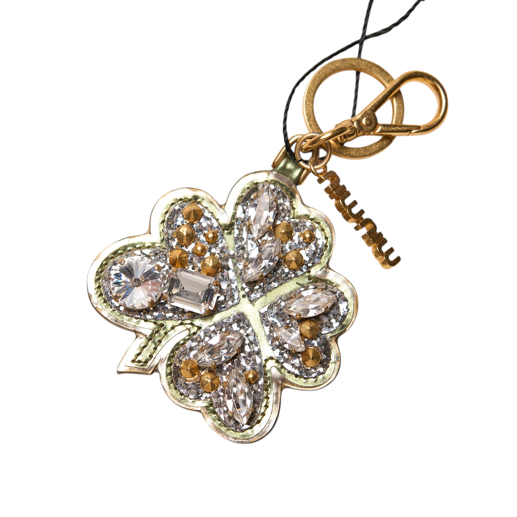 miu miu 4 leaf clover keychain