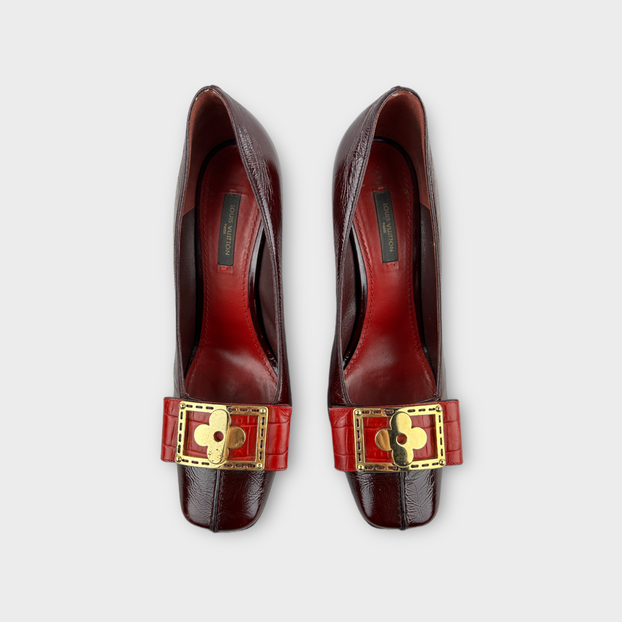 louis vuitton 2000s red heels