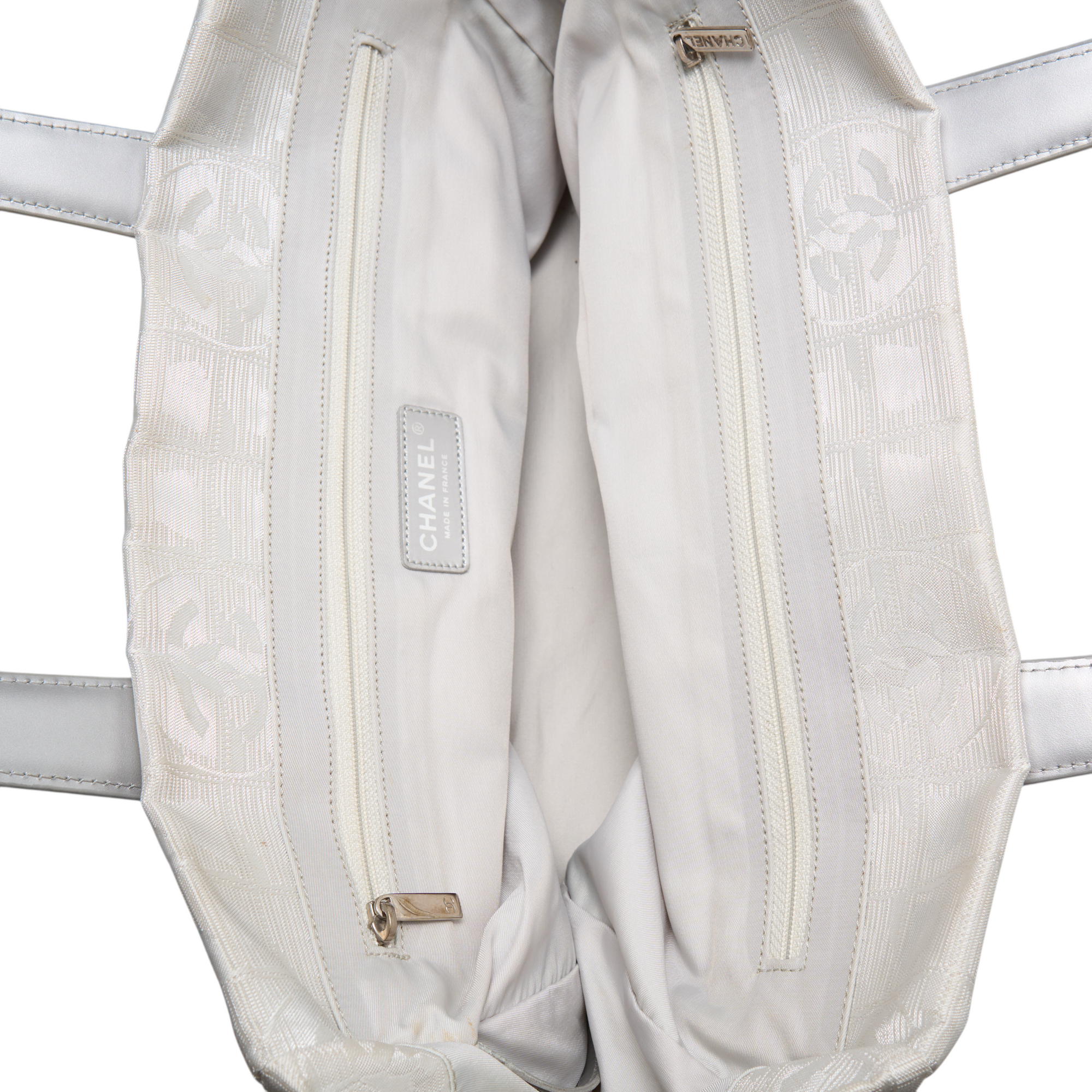 chanel 2000s gray travel ligne tote bag