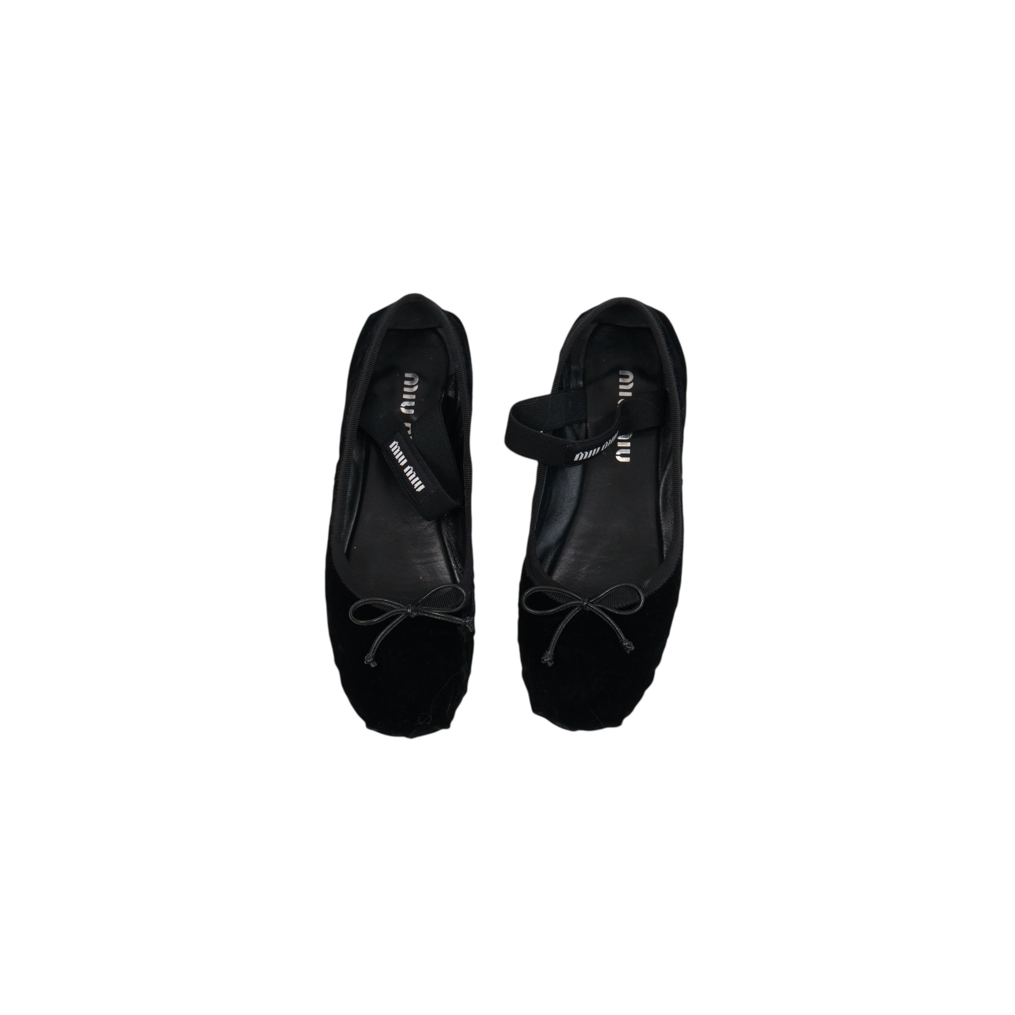 miu miu black velvet ballet flats