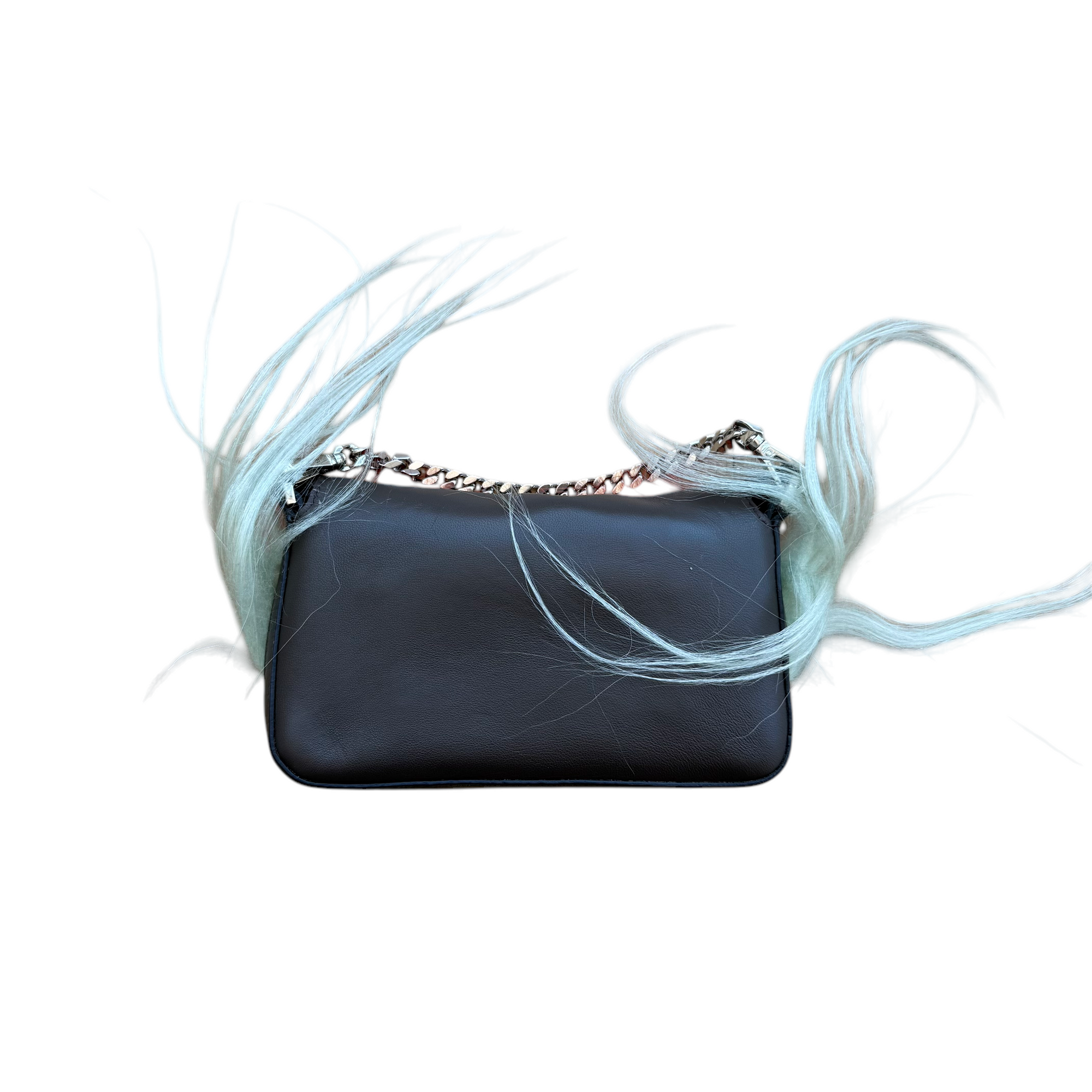 fendi gray baguette bag