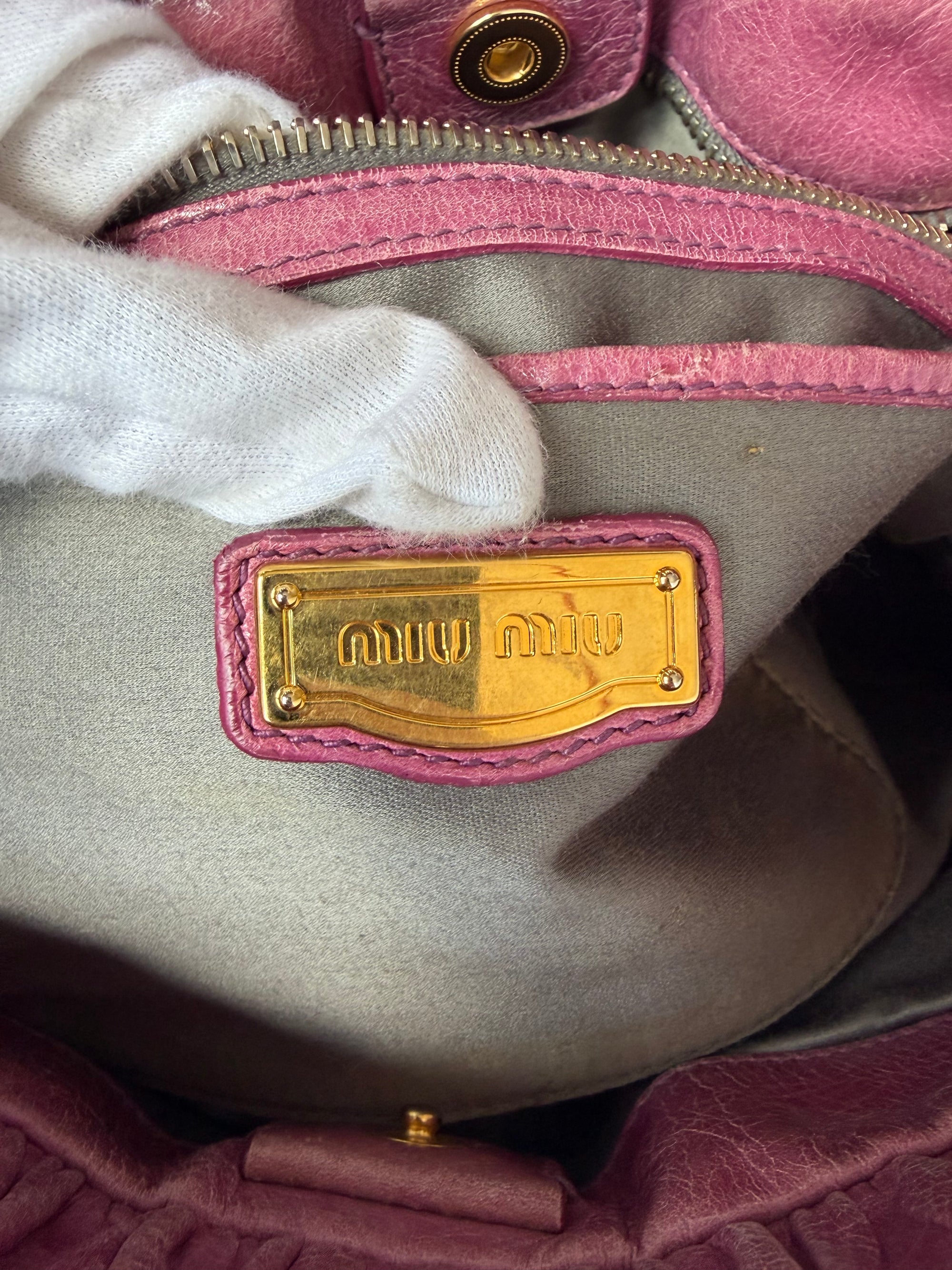 miu miu 2000s pink vitello bag