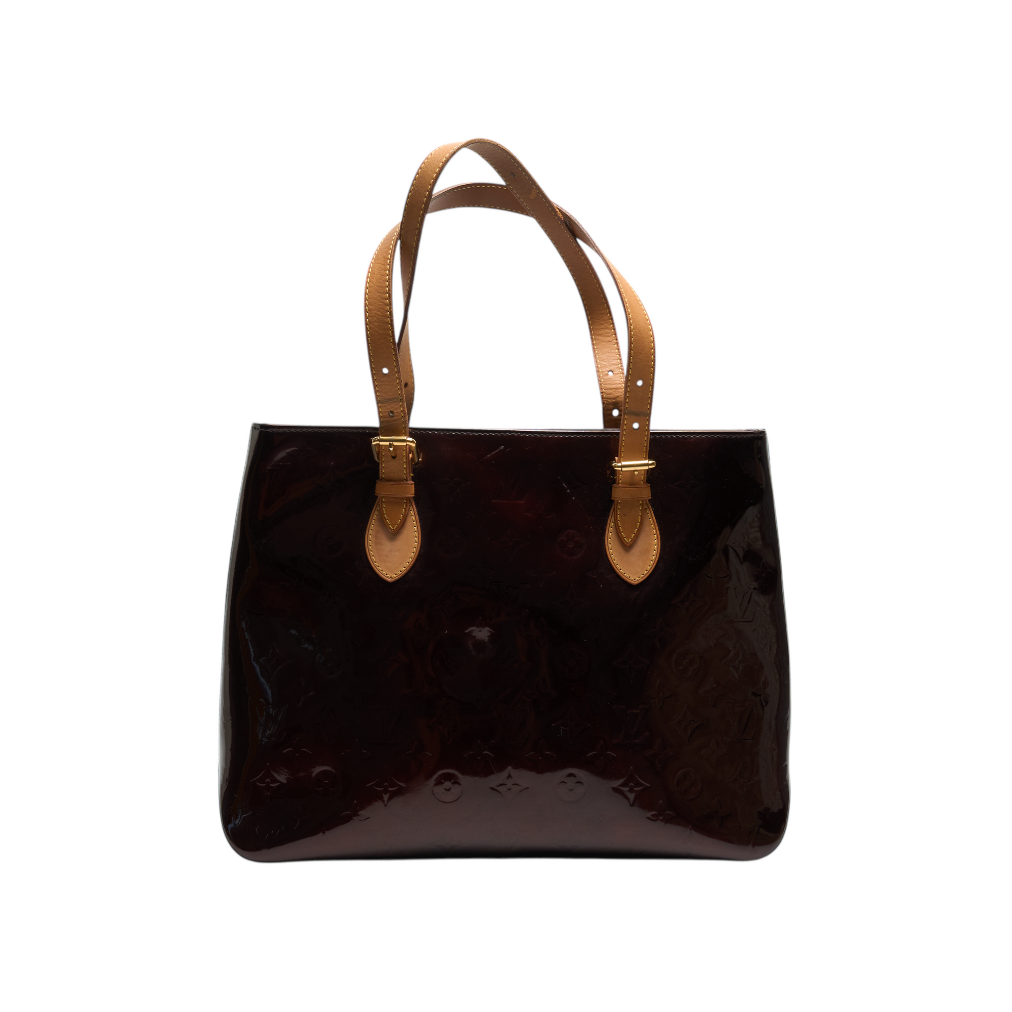 louis vuitton 2000s burgundy red vernis tote bag