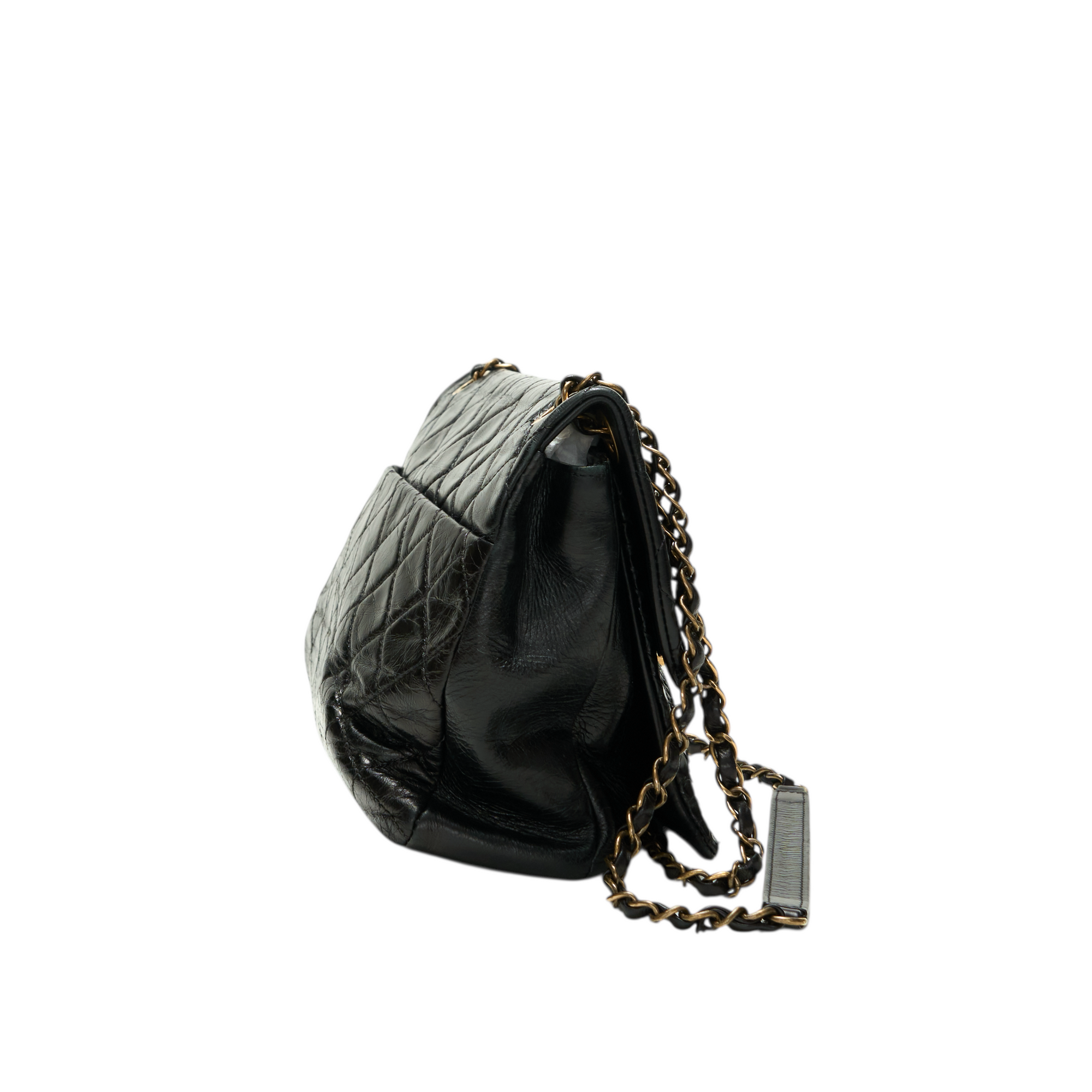 chanel 2010s black python flap bag