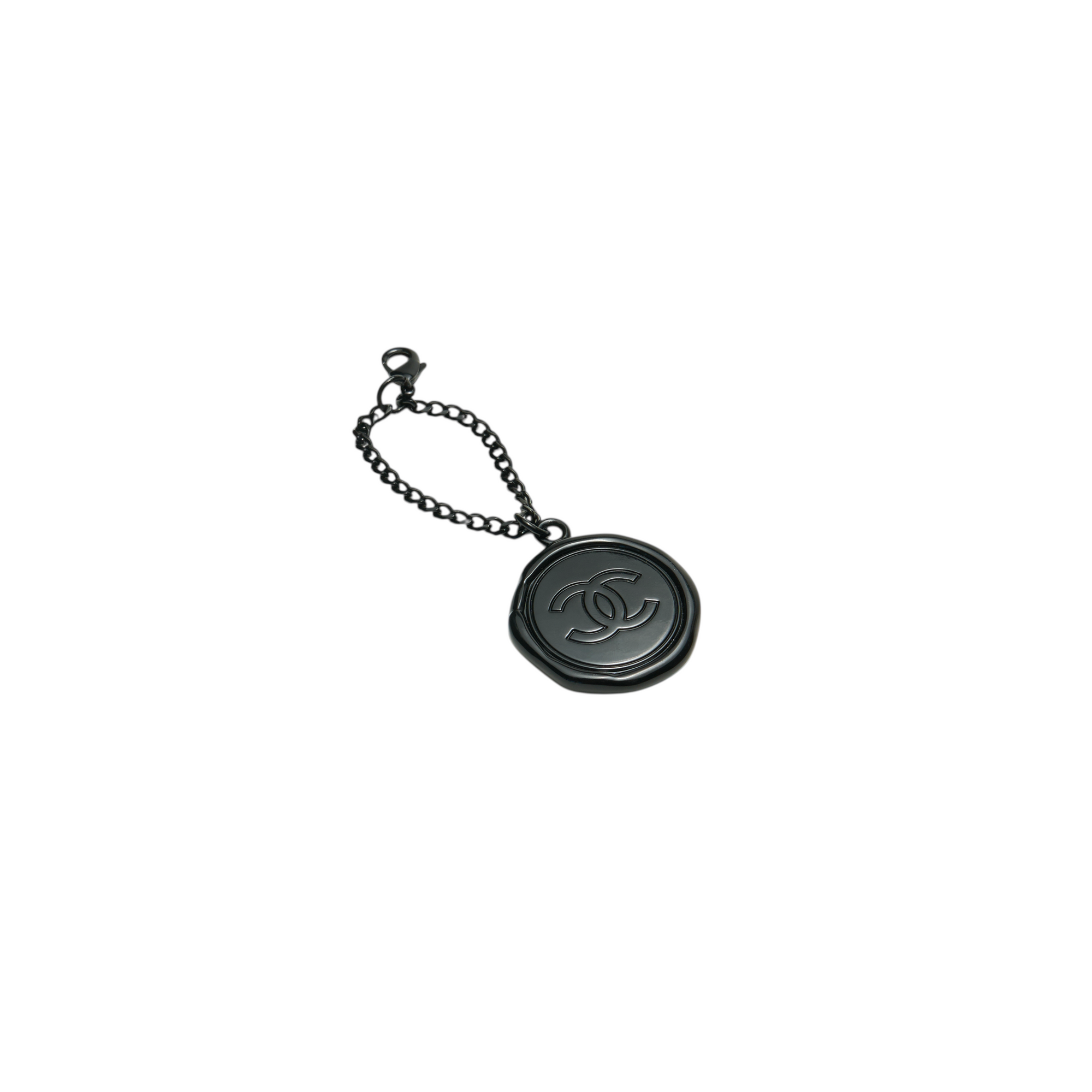 chanel 2000s black keychain