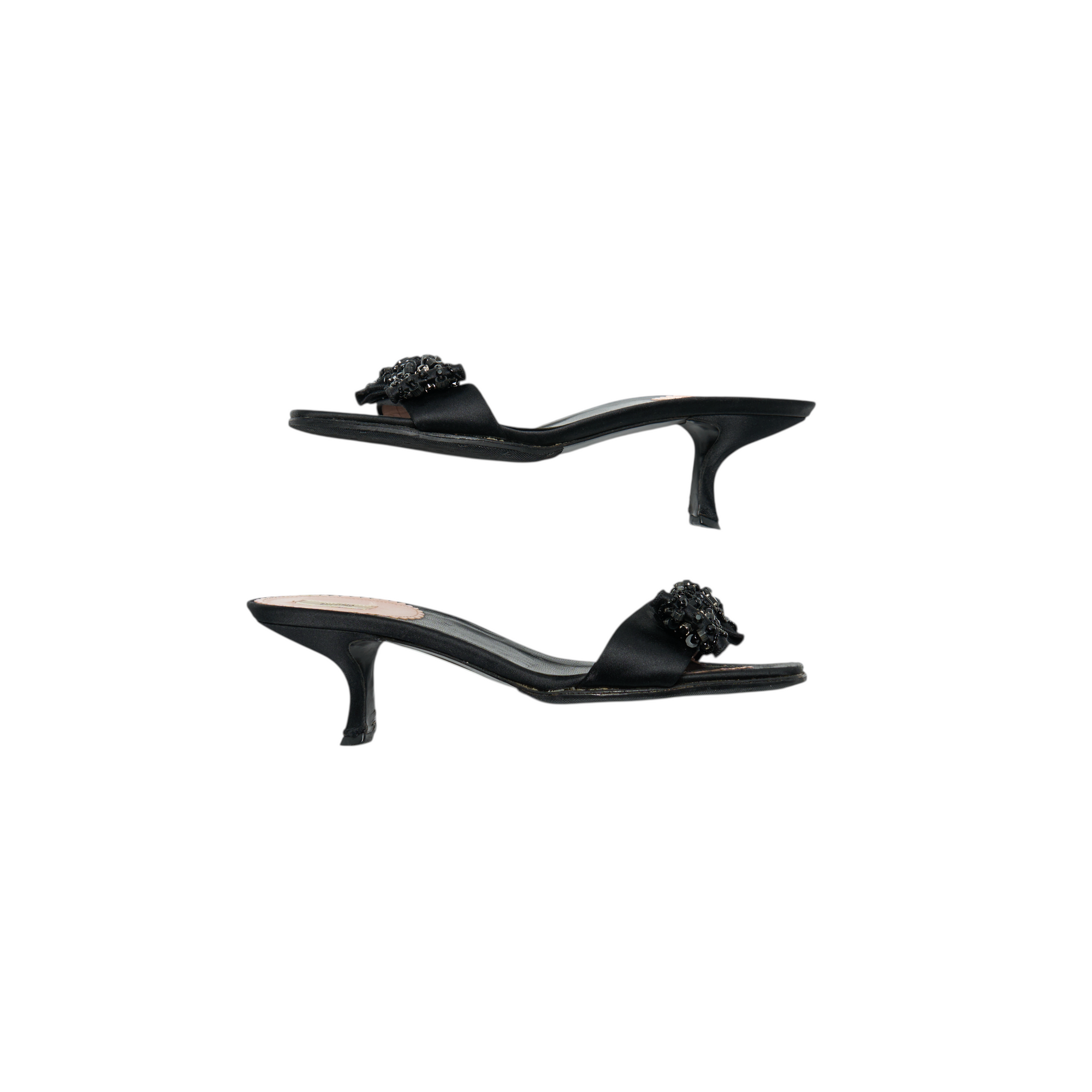prada 2000s black bow heels