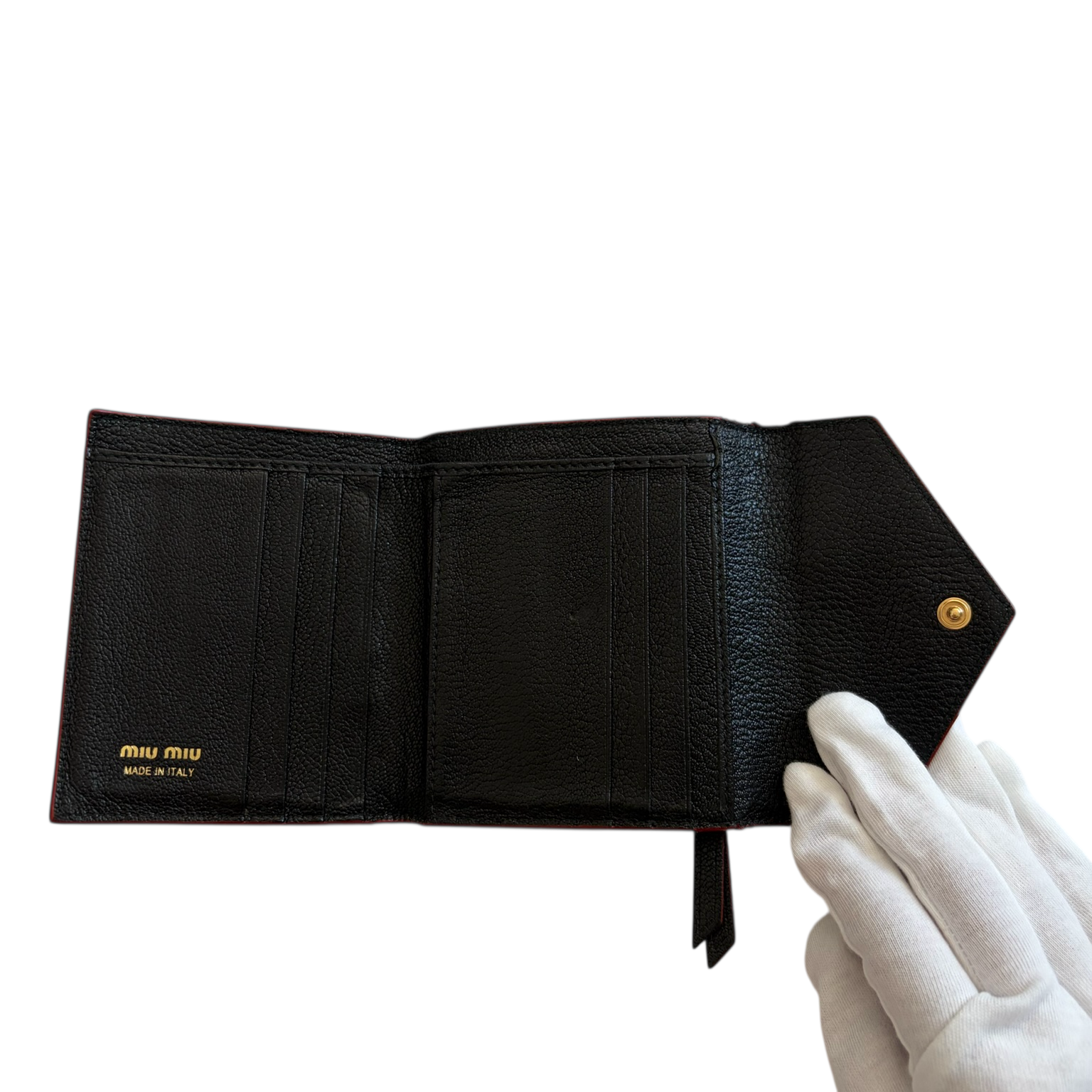 miu miu black madras heart wallet