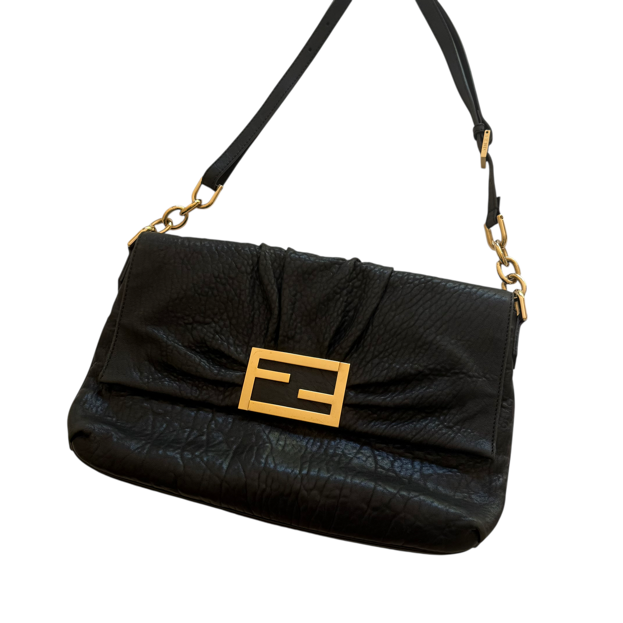 fendi 2000s black shoulder bag
