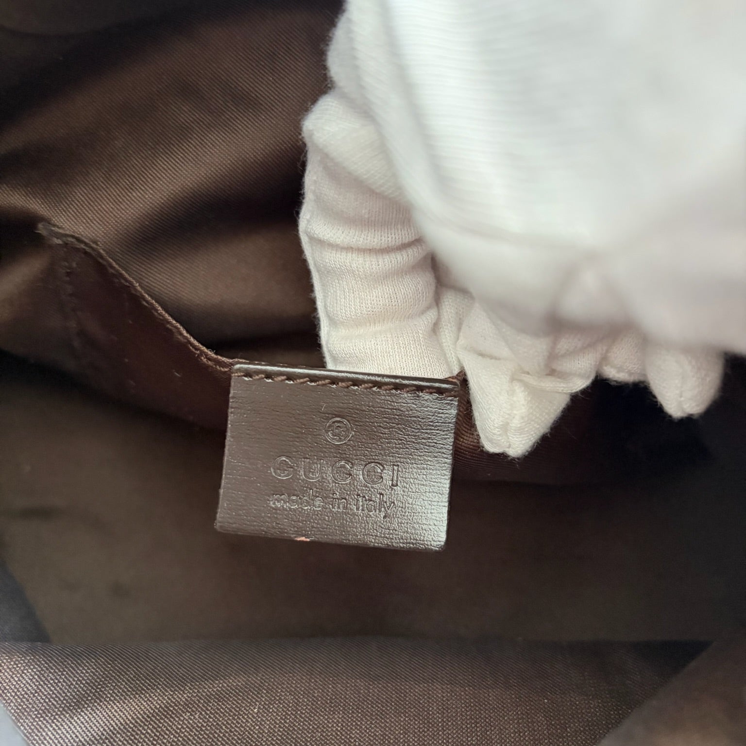 gucci 2000s brown suede bag