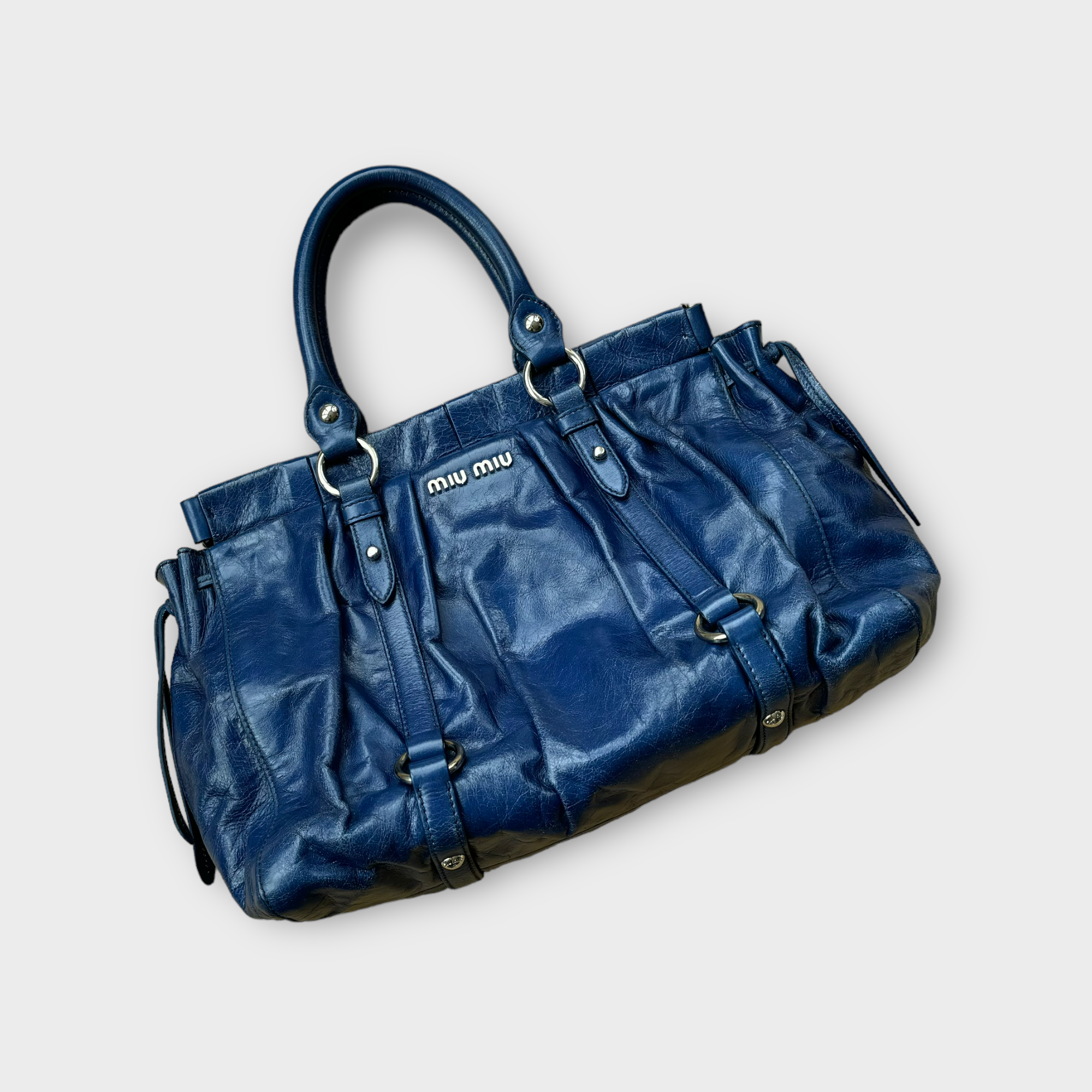 miu miu blue vitello bag