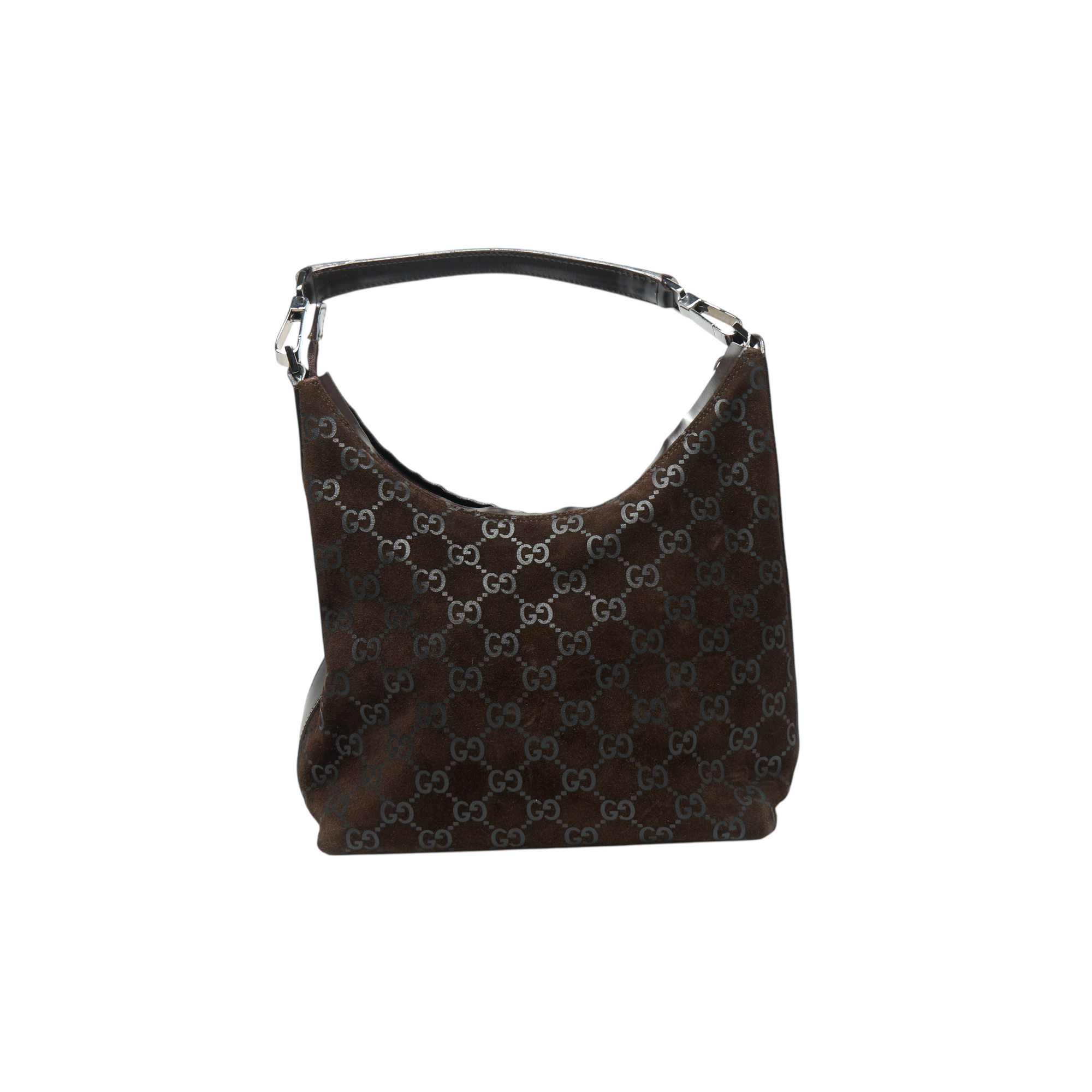 gucci 2000s brown suede bag