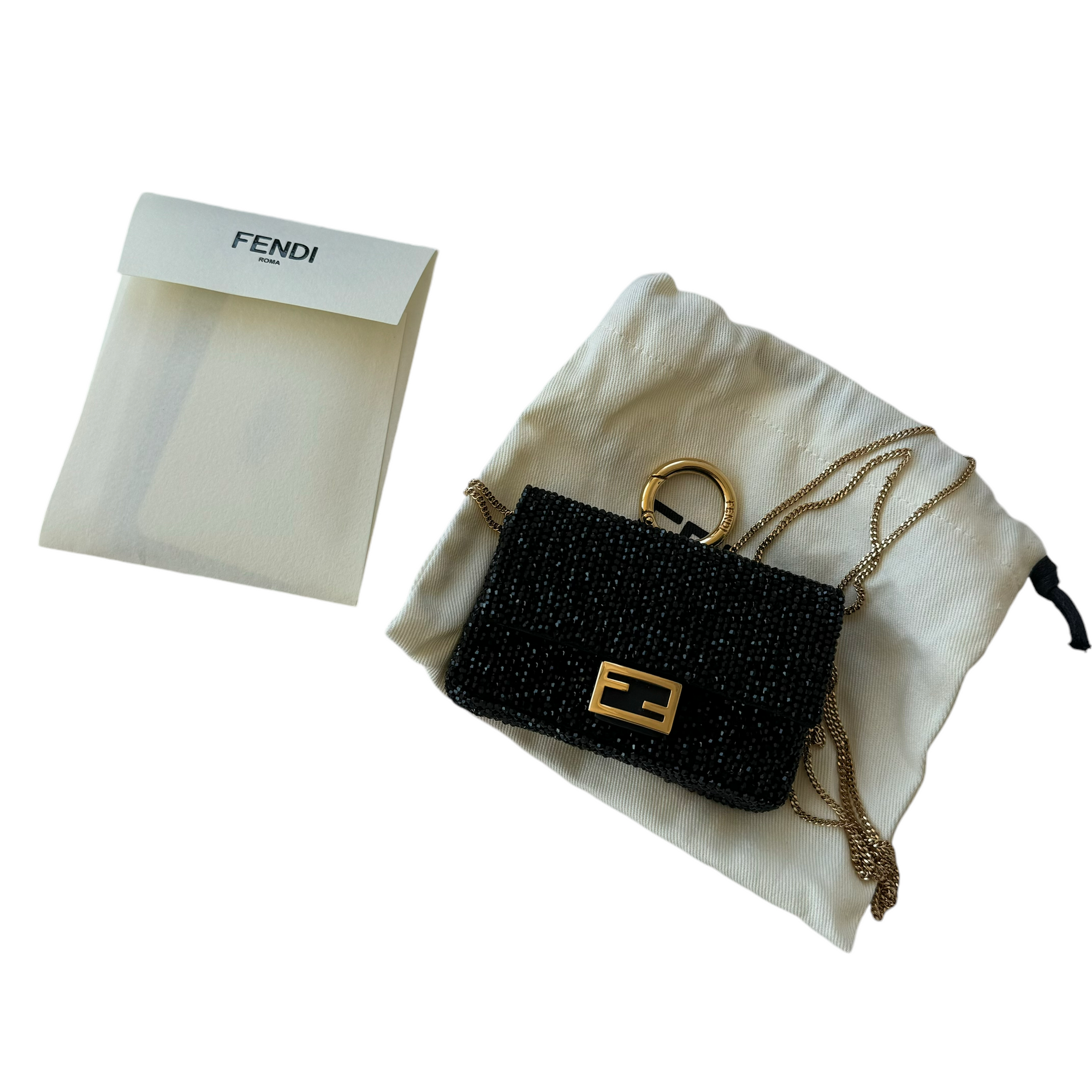 fendi black nano baguette