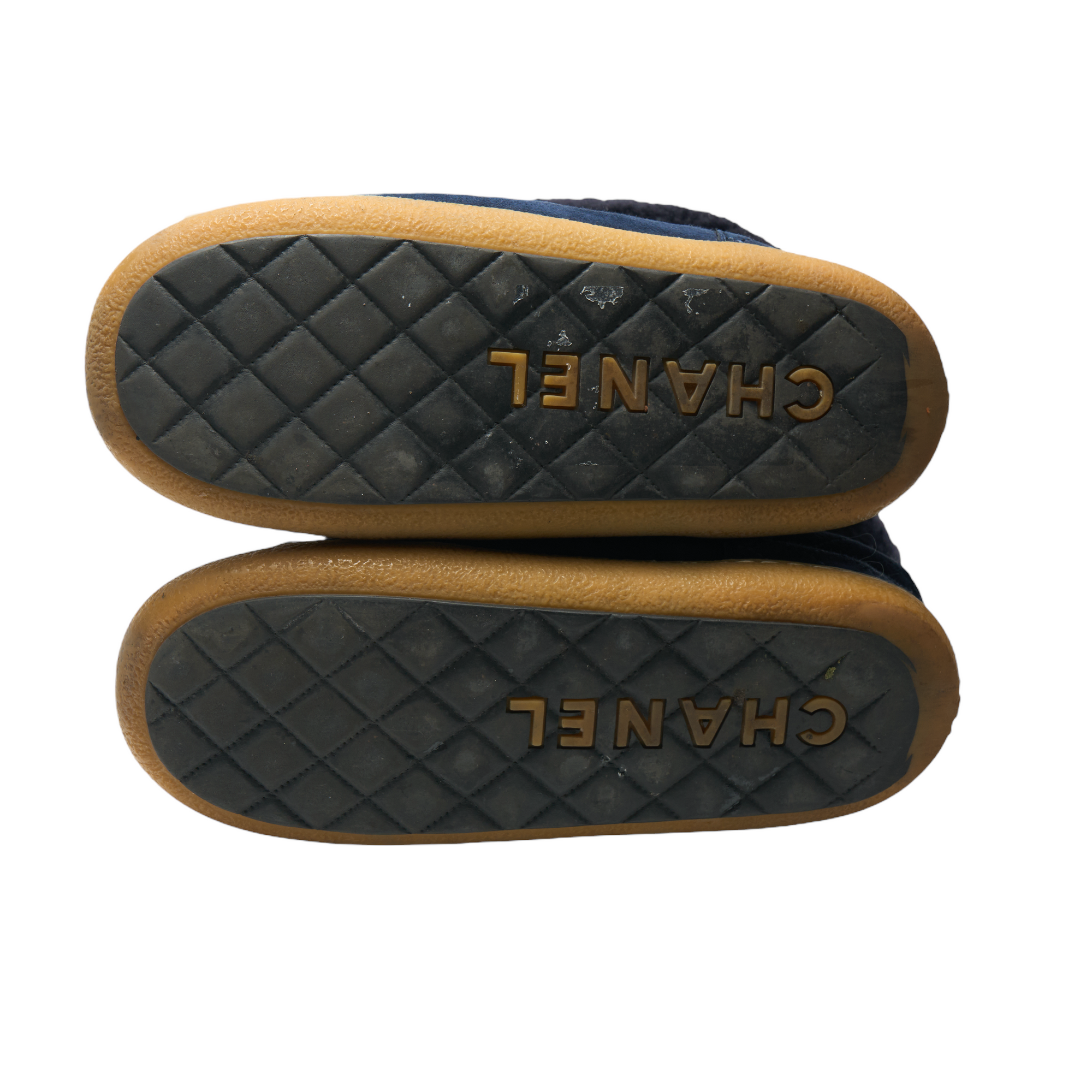 chanel 2000s navy blue boots