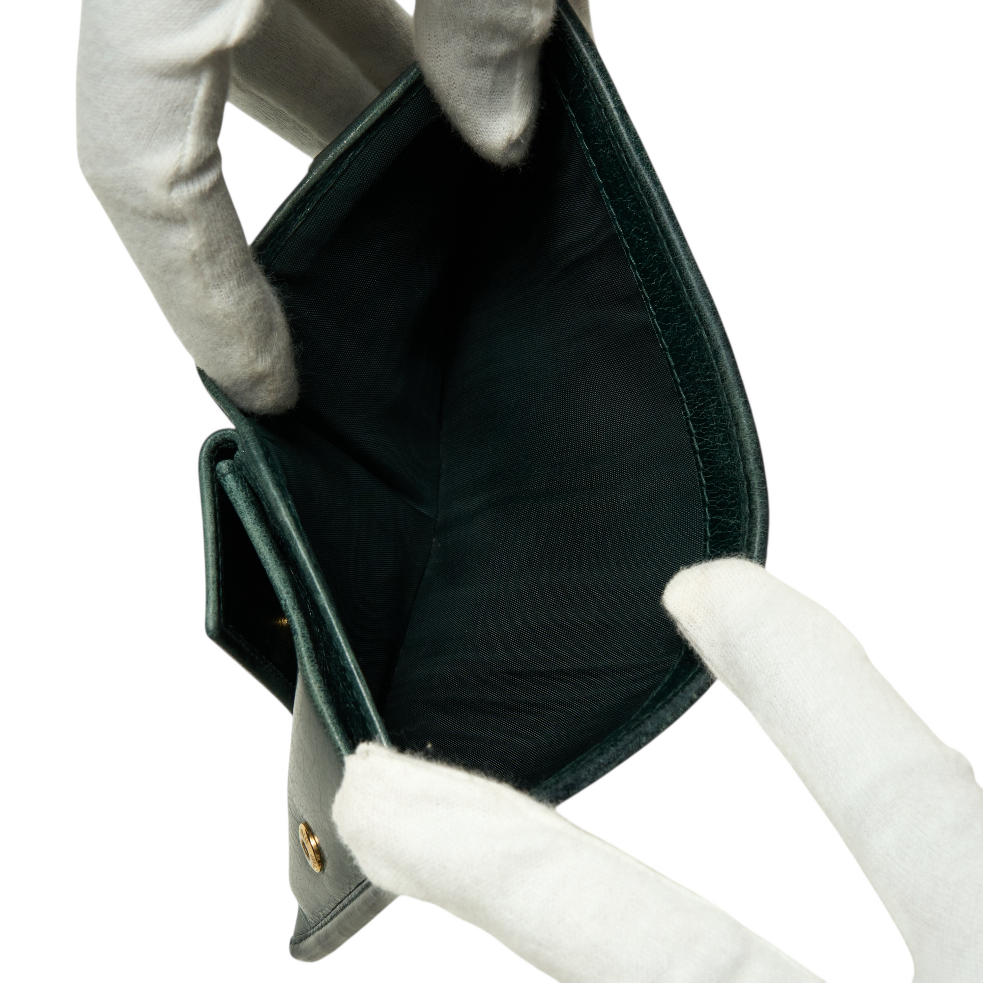 miu miu 2009 dark green wallet