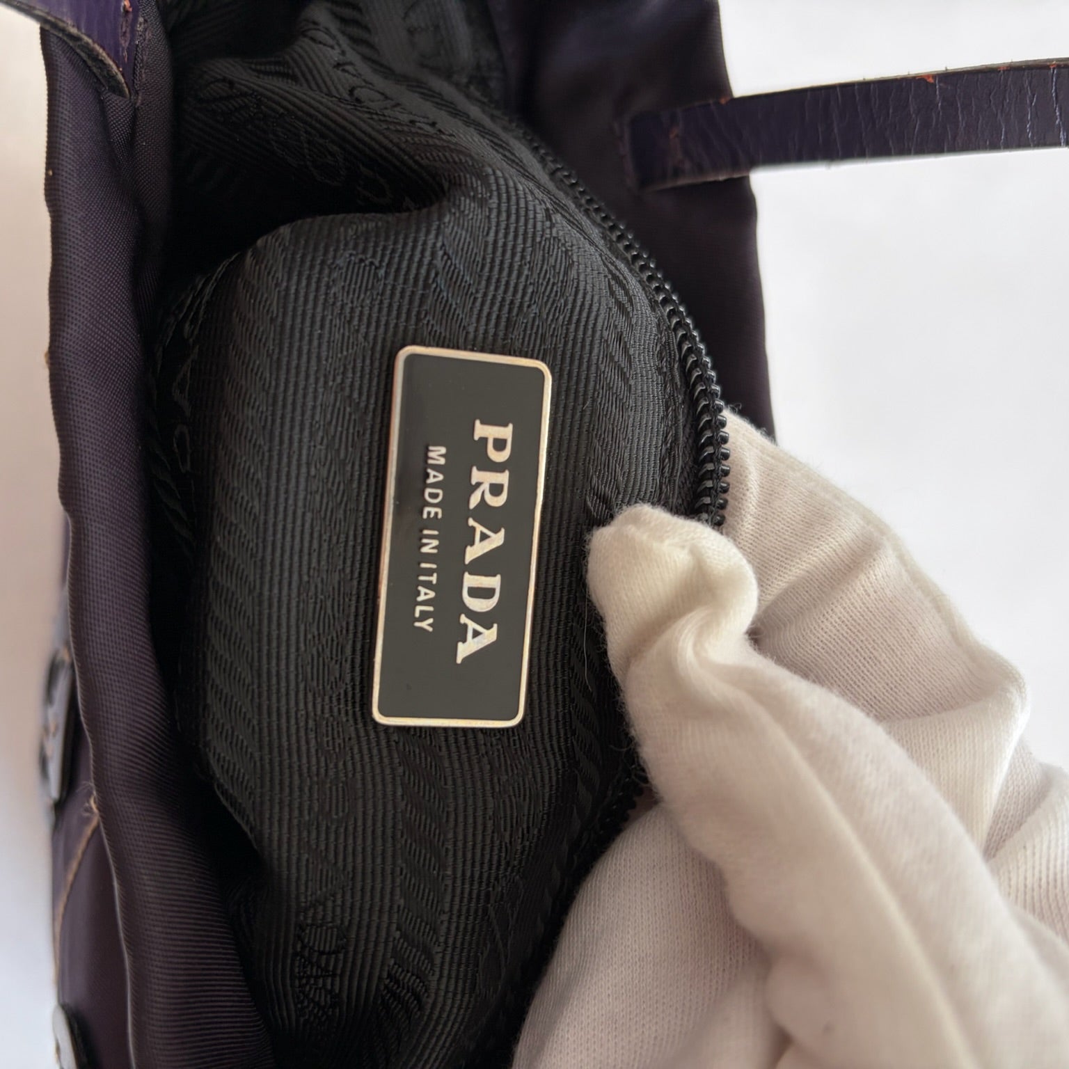 prada 2000s purple flower bag