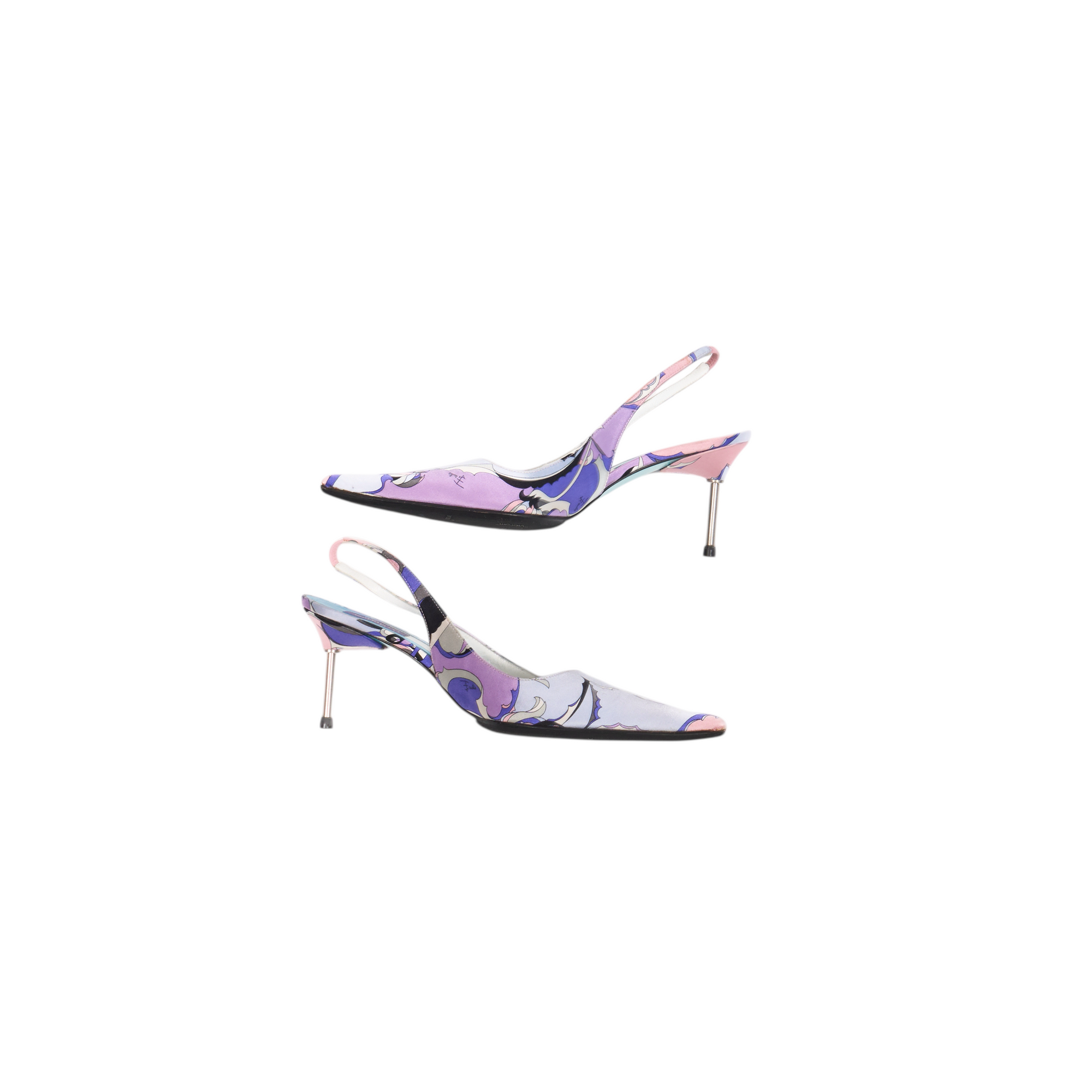 emilio pucci 2000s purple slingback heels