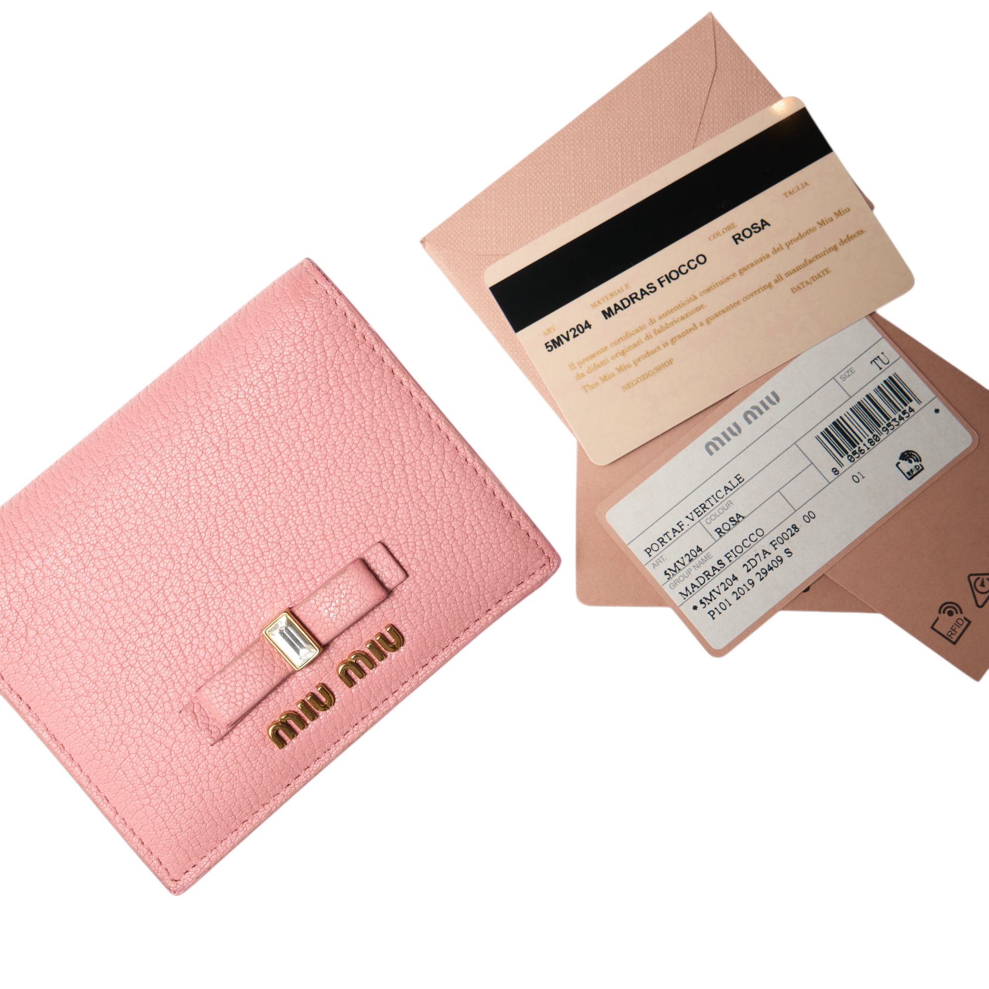 miu miu pink bow wallet